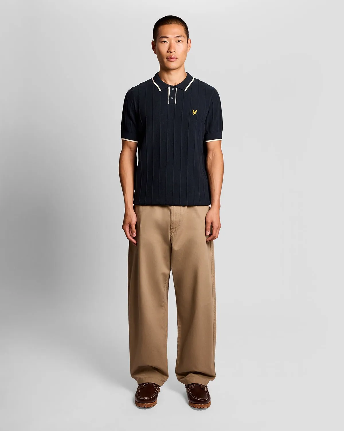 Lyle & Scott Mens Tipped Pique Knitted Polo Shirt | Dark Navy sold by The Foot Factory product image thumbnail 2