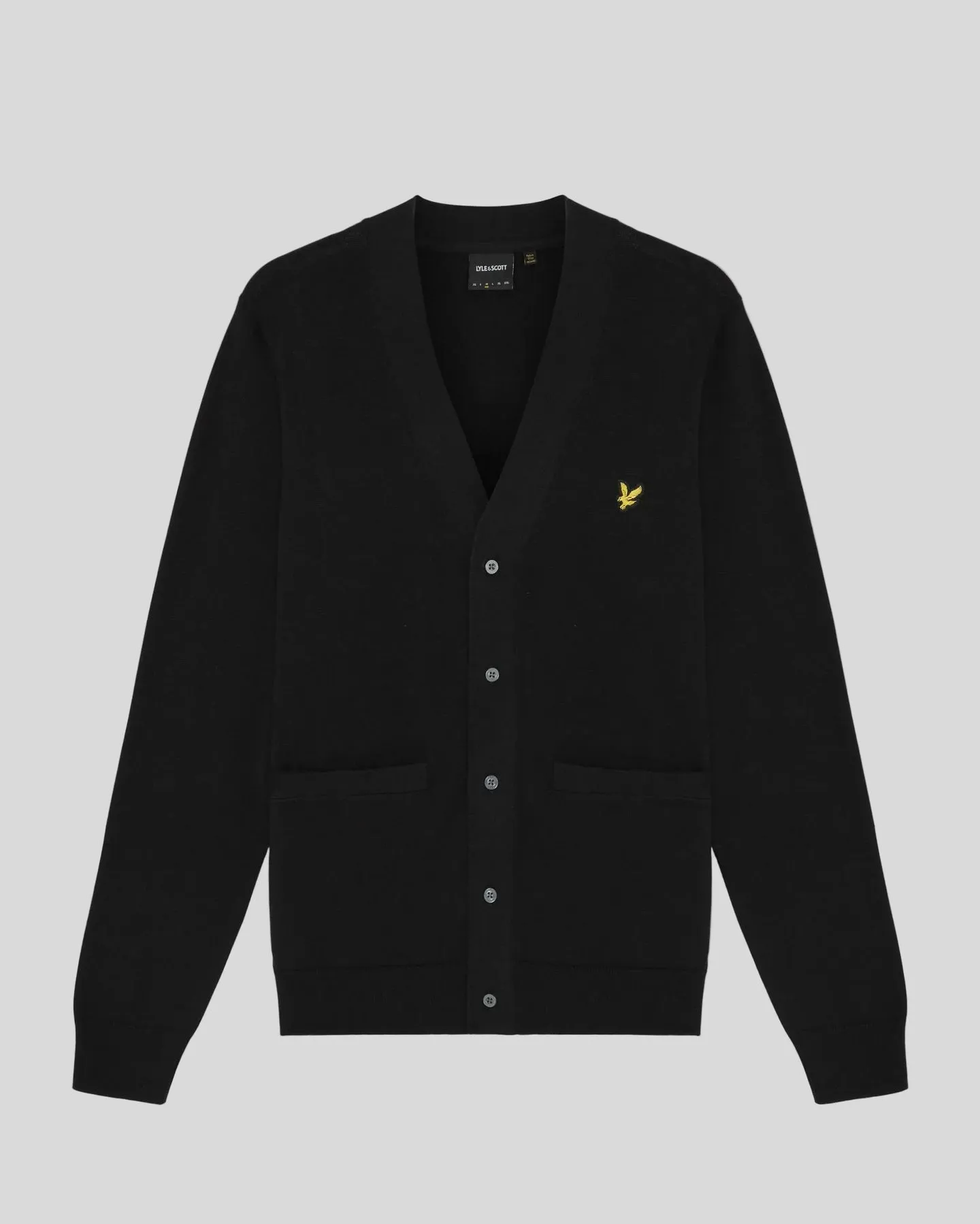 Lyle & Scott Mens Cotton V-Neck Cardigan | Jet Black sold by The Foot Factory product image thumbnail 5