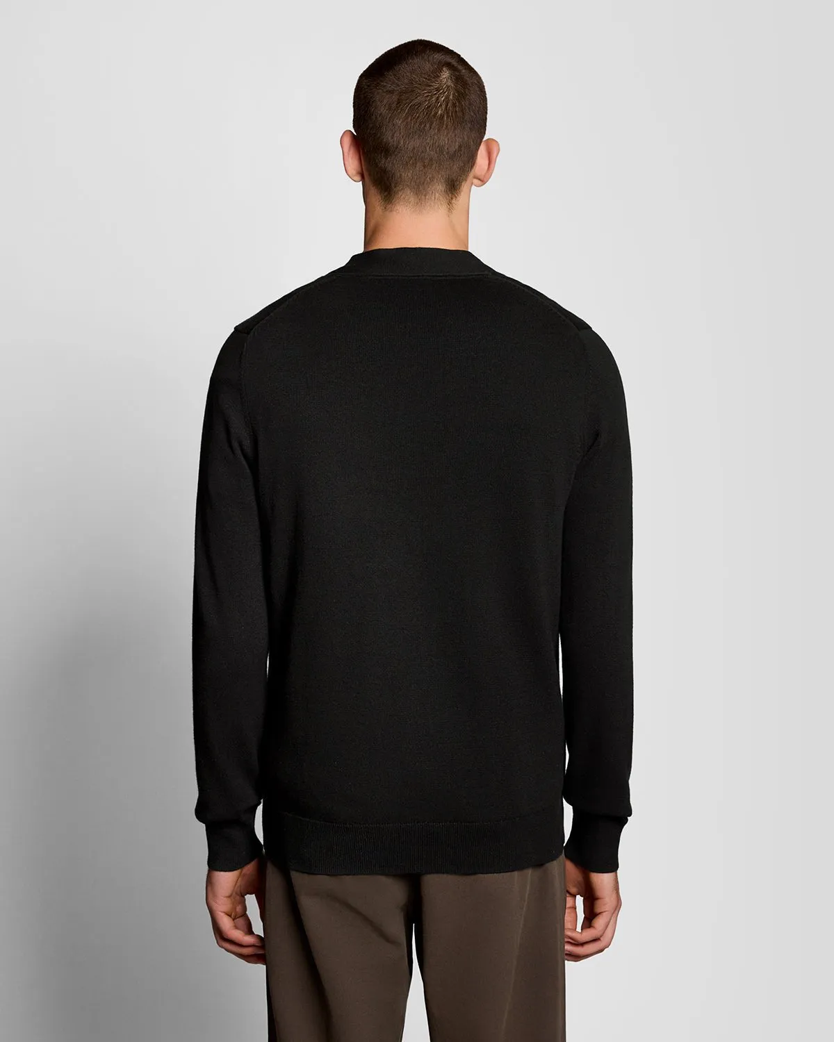 Lyle & Scott Mens Cotton V-Neck Cardigan | Jet Black sold by The Foot Factory product image thumbnail 4