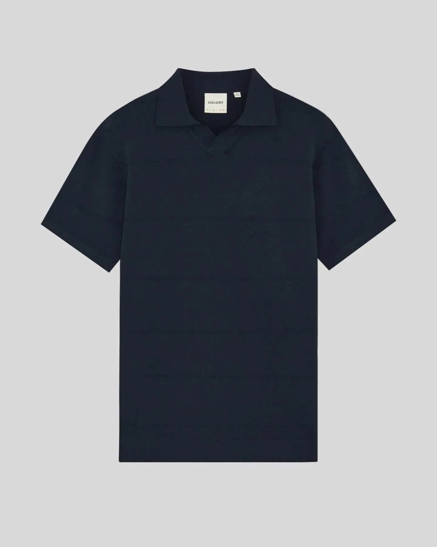 Lyle & Scott Mens Open Collar Fine Knitted Polo Shirt | Carbon sold by The Foot Factory product image thumbnail 5