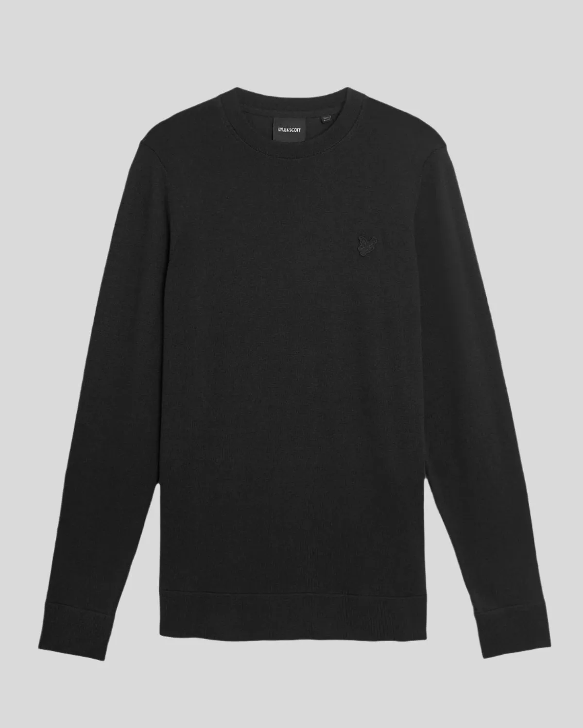 Lyle & Scott Mens Superfine Cotton Crew Neck Jumper | Jet Black sold by The Foot Factory product image thumbnail 5