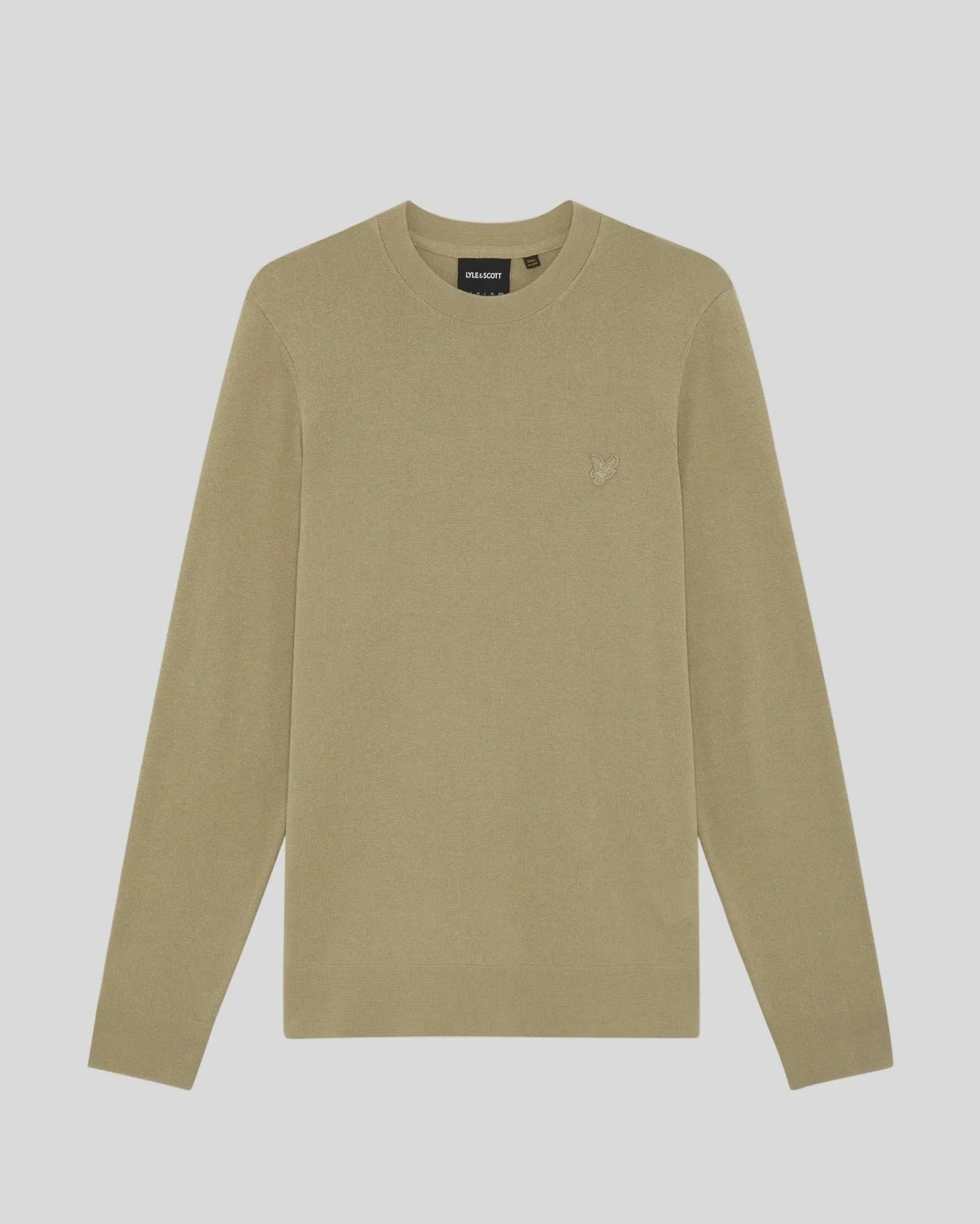 Lyle & Scott Mens Superfine Cotton Crew Neck Jumper | Sage Uniform sold by The Foot Factory product image thumbnail 5