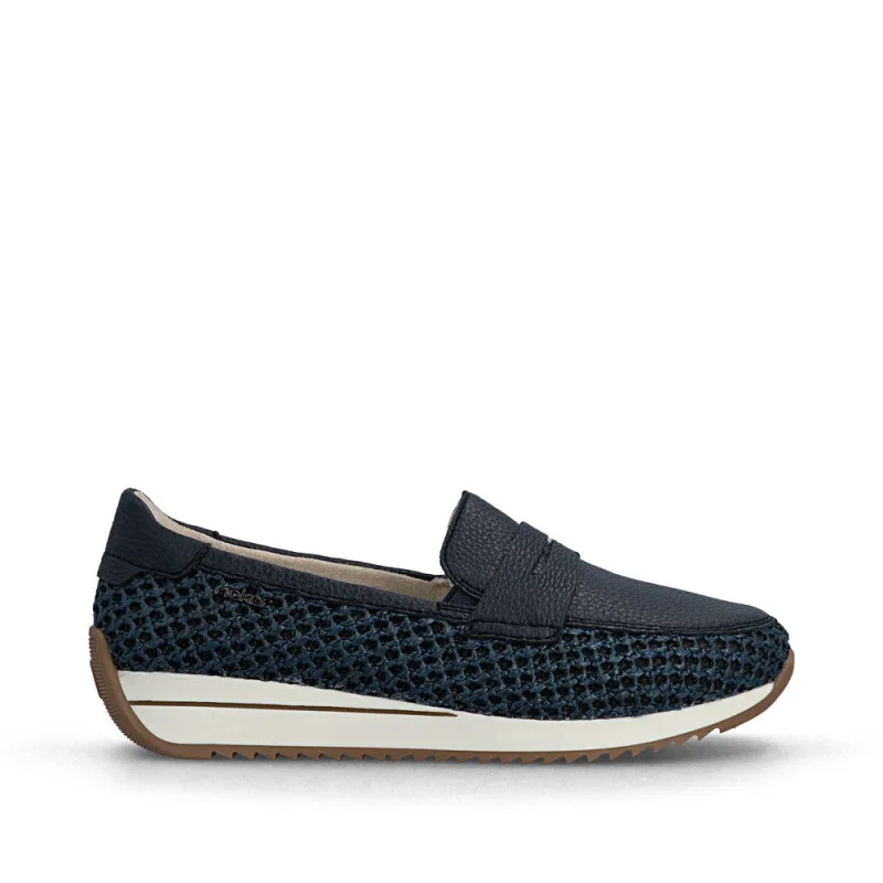 Rieker Womens Fashion Slip On Trainers | Blue made by Rieker