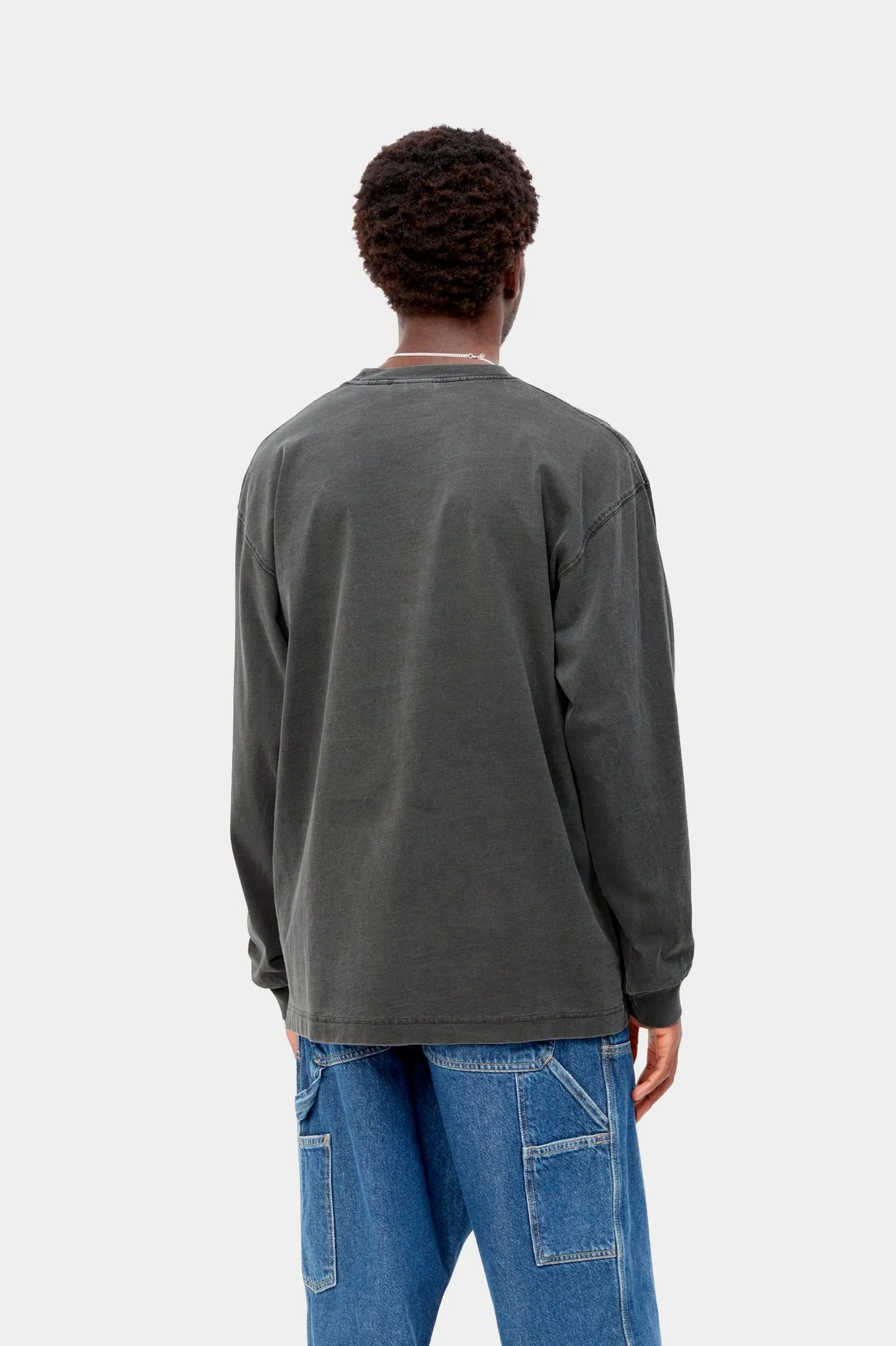 Carhartt WIP Mens Nelson Long Sleeve T-Shirt | Black Garment Dyed sold by The Foot Factory product image thumbnail 4