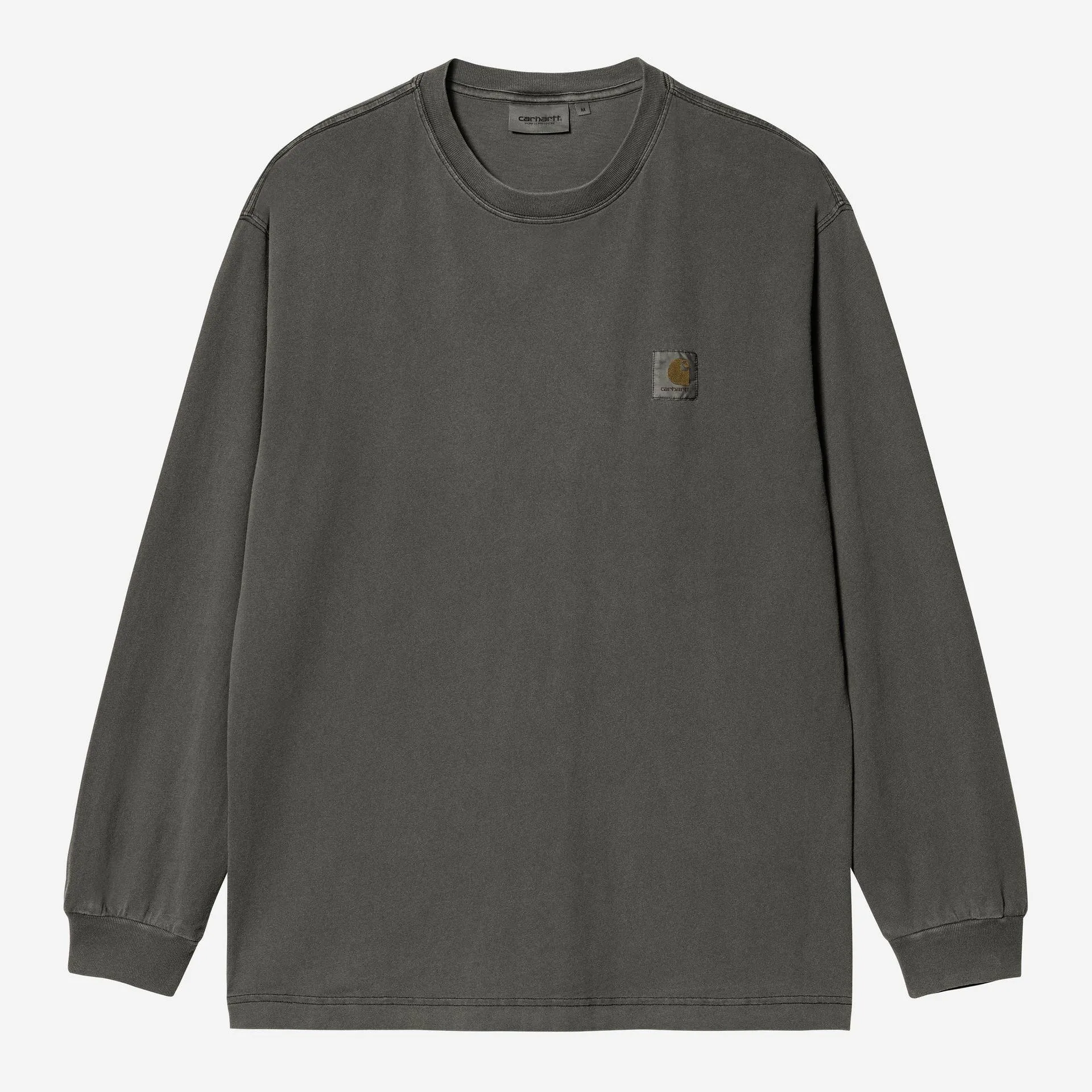 Carhartt WIP Mens Nelson Long Sleeve T-Shirt | Black Garment Dyed sold by The Foot Factory