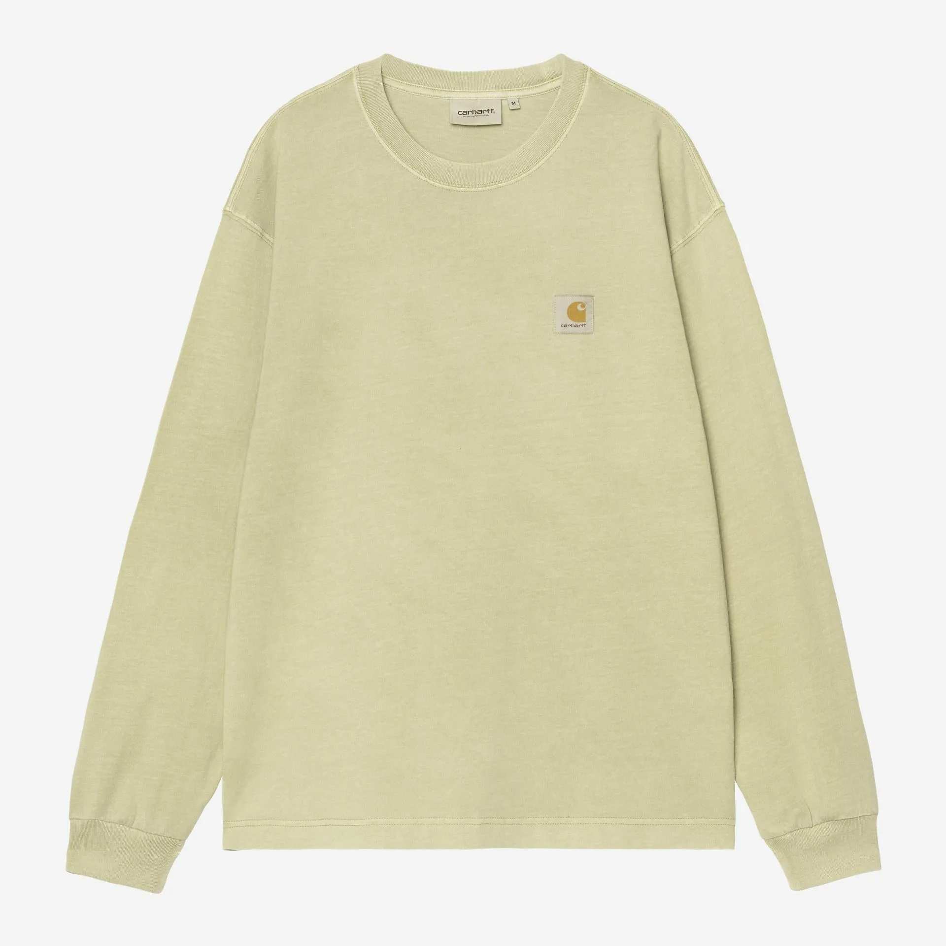 Carhartt WIP Mens Nelson Long Sleeve T-Shirt | Gentle Green Garment Dyed sold by The Foot Factory