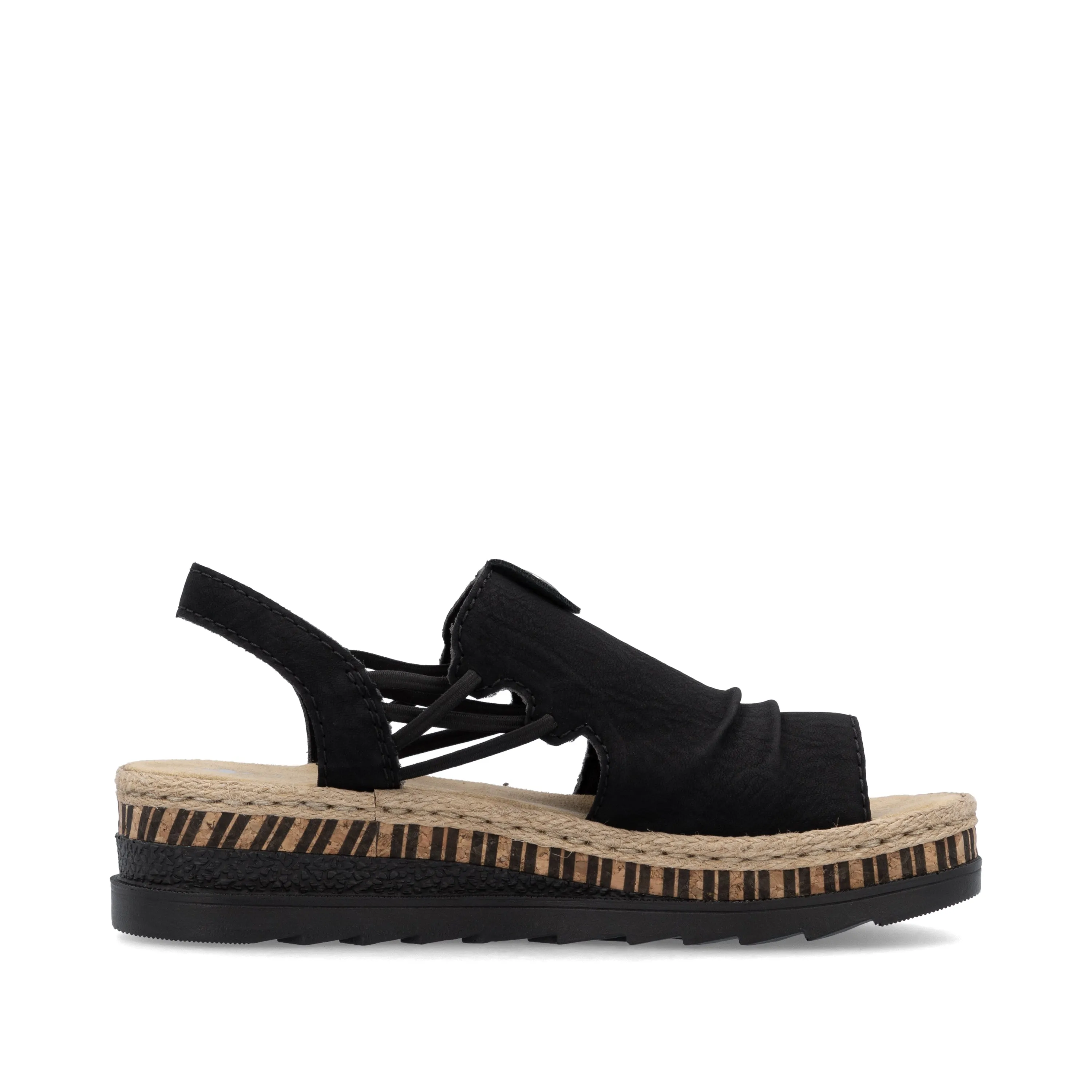 Rieker Womens Fashion Wedge Sandal | Black sold by The Foot Factory product image thumbnail 3