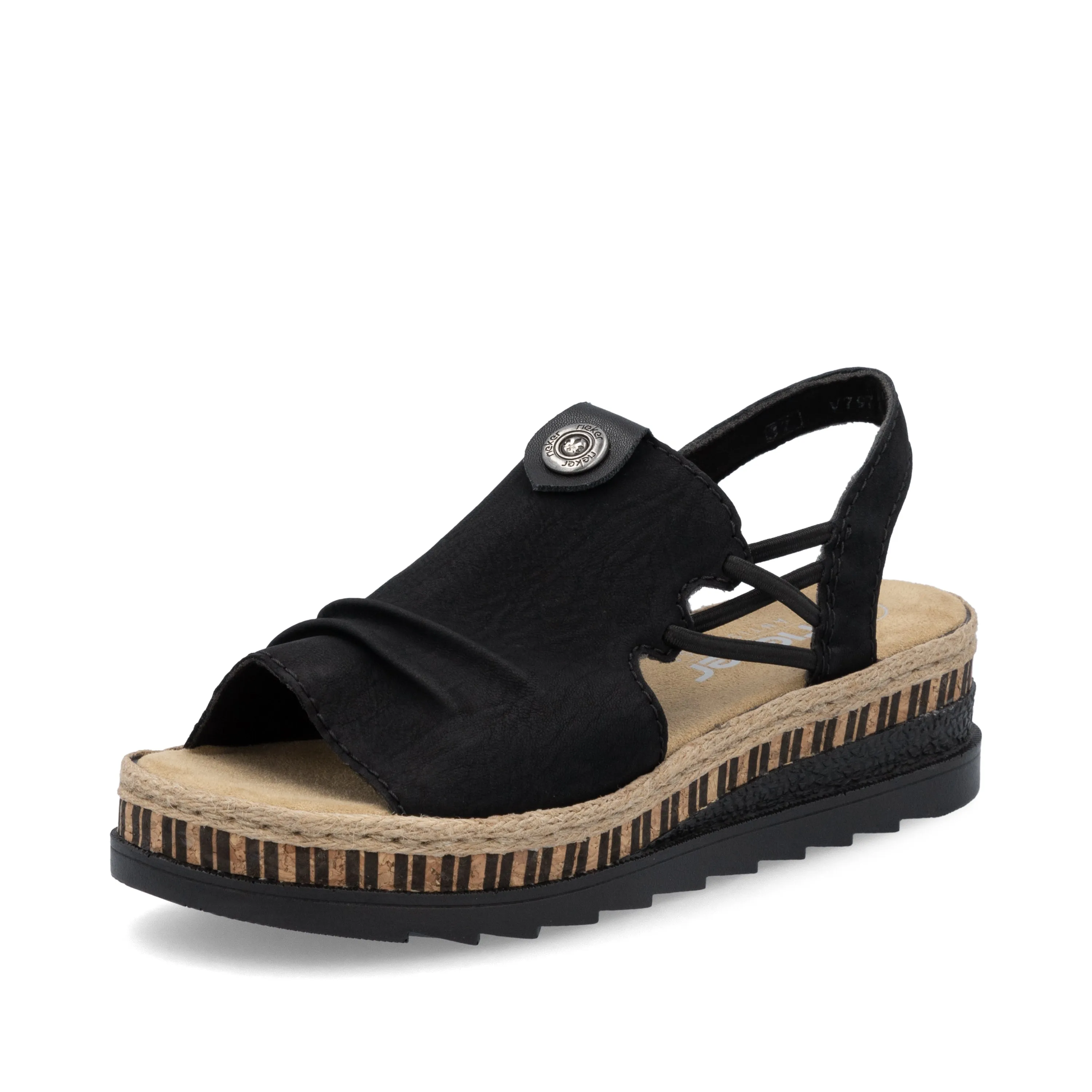 Rieker Womens Fashion Wedge Sandal | Black sold by The Foot Factory product image thumbnail 2