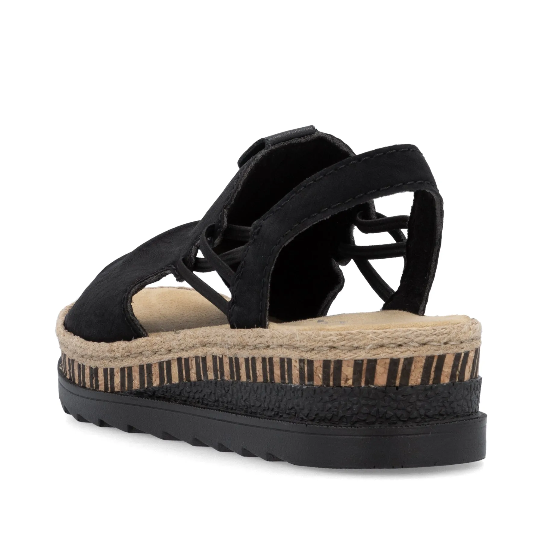 Rieker Womens Fashion Wedge Sandal | Black sold by The Foot Factory product image thumbnail 4