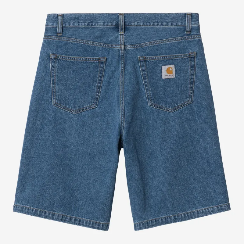 Carhartt WIP Mens Landon Denim Short | Blue Heavy Stone Wash sold by The Foot Factory