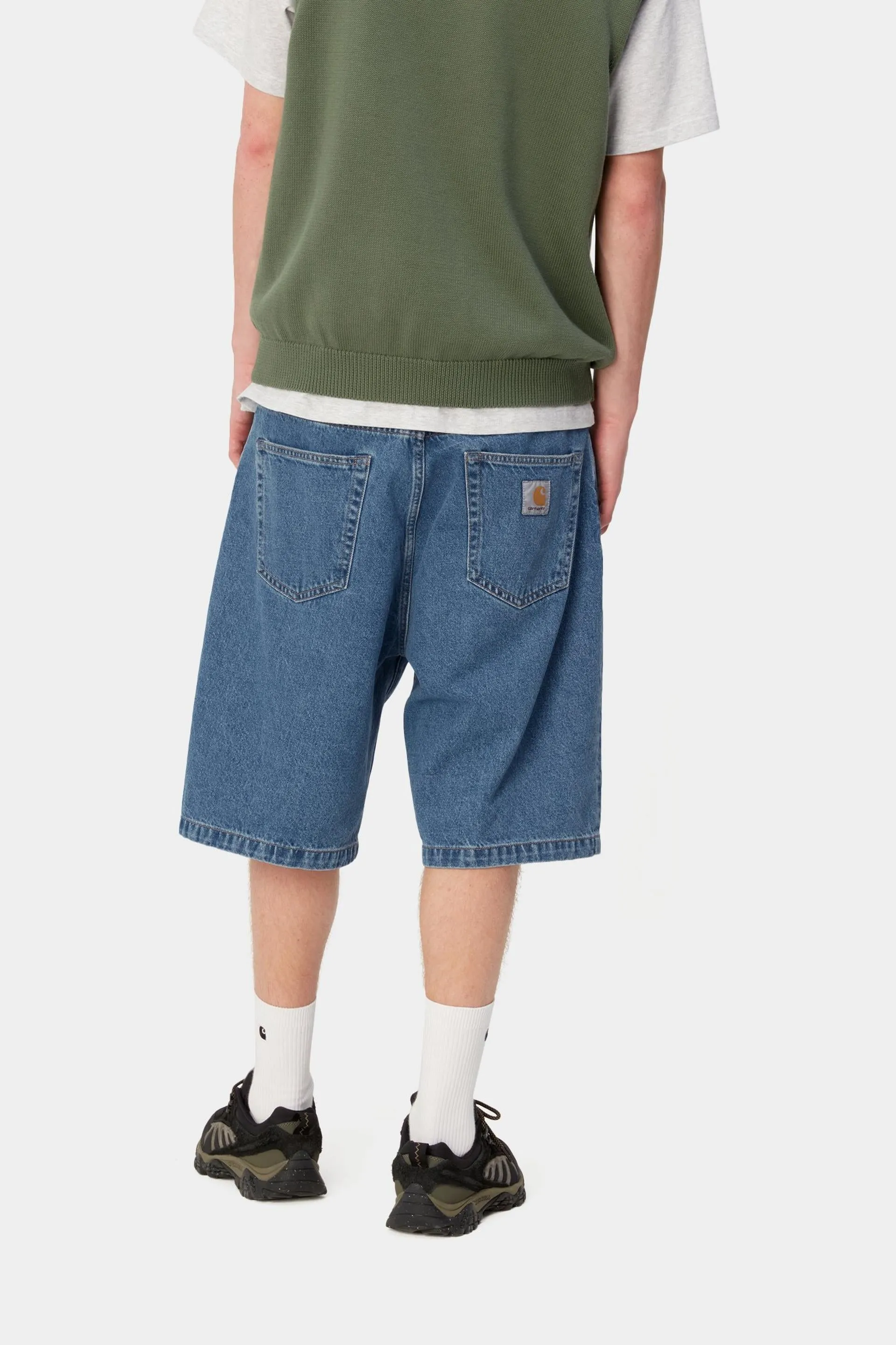 Carhartt WIP Mens Landon Denim Short | Blue Heavy Stone Wash sold by The Foot Factory product image thumbnail 4