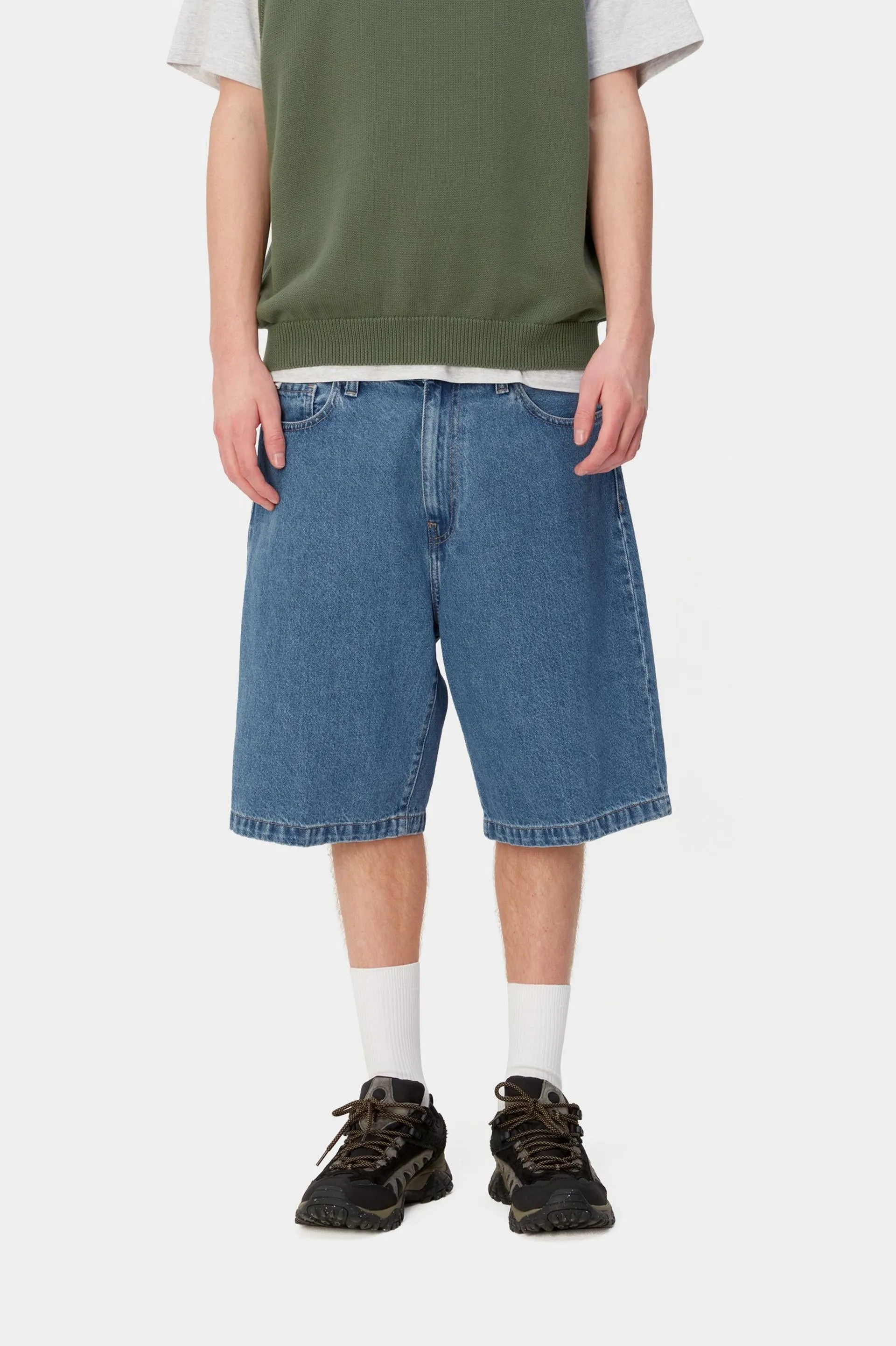 Carhartt WIP Mens Landon Denim Short | Blue Heavy Stone Wash sold by The Foot Factory product image thumbnail 3