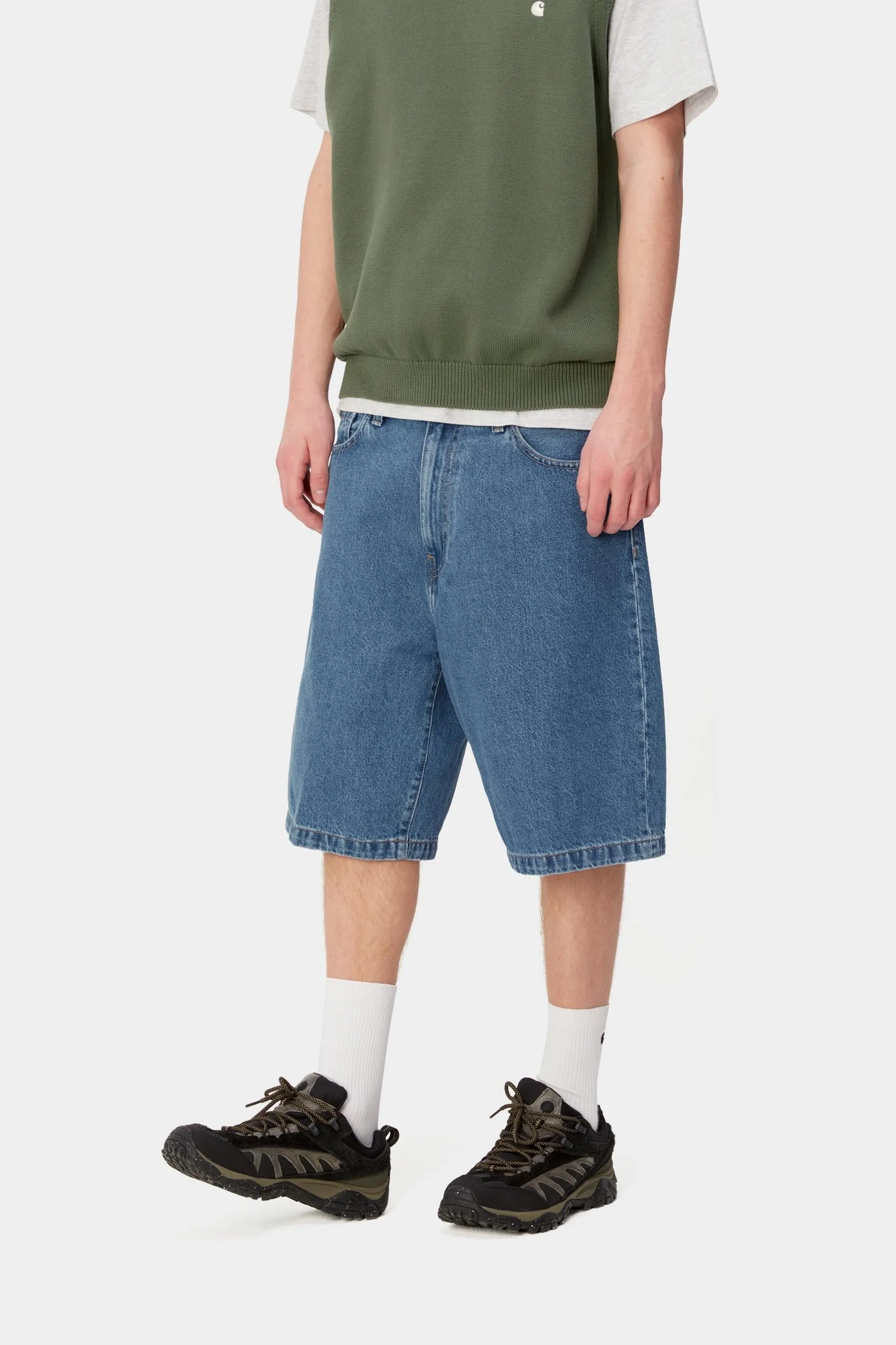 Carhartt WIP Mens Landon Denim Short | Blue Heavy Stone Wash sold by The Foot Factory product image thumbnail 5