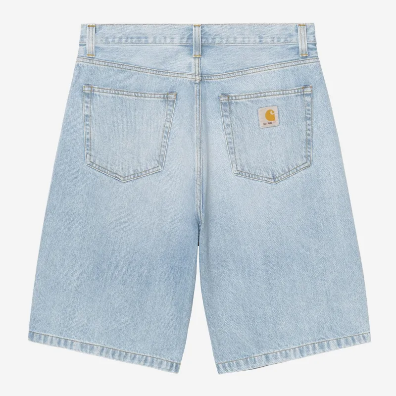 Carhartt WIP Mens Landon Denim Short | Blue Worn Bleached sold by The Foot Factory