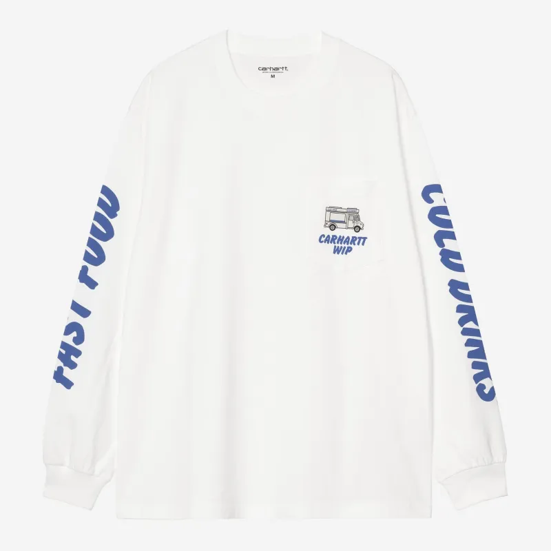 Carhartt WIP Mens Cold Drinks Long Sleeve T-Shirt | White made by Carhartt WIP