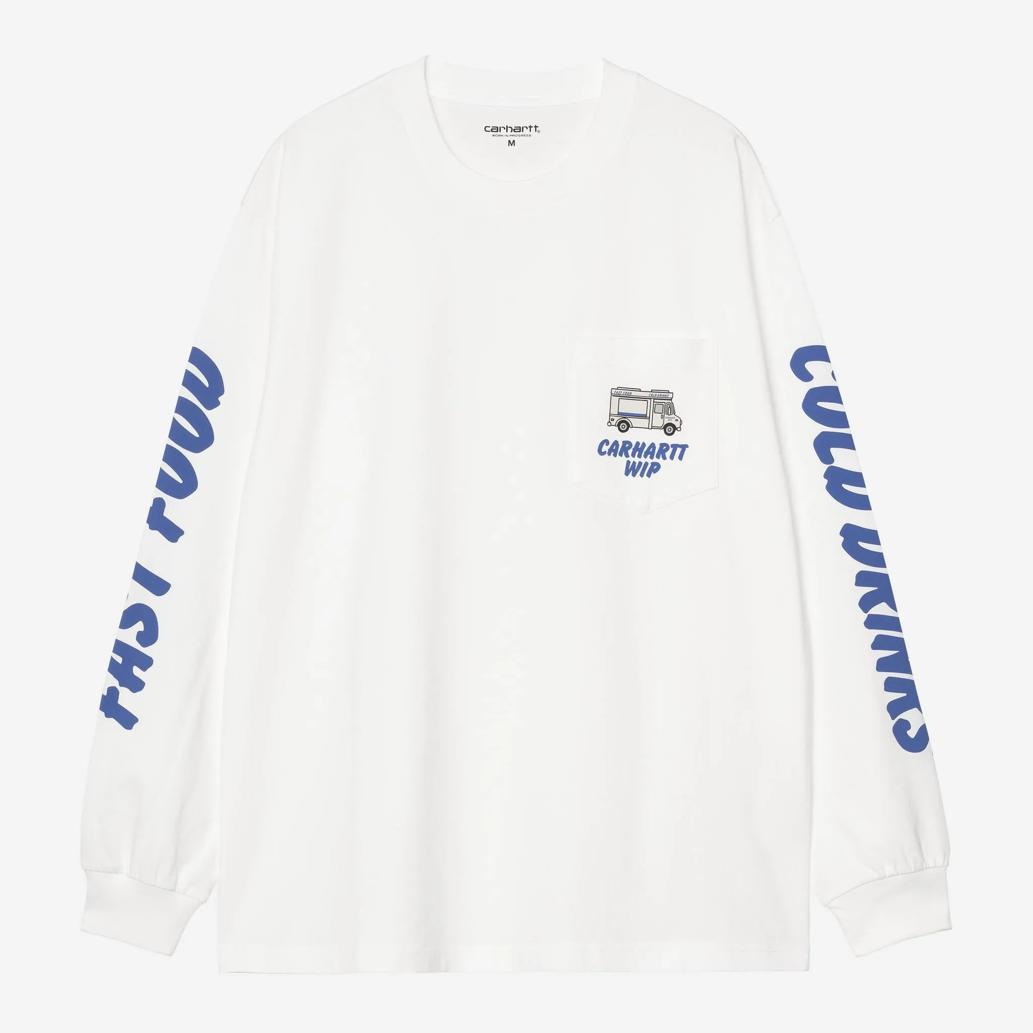 Carhartt WIP Mens Cold Drinks Long Sleeve T-Shirt | White sold by The Foot Factory