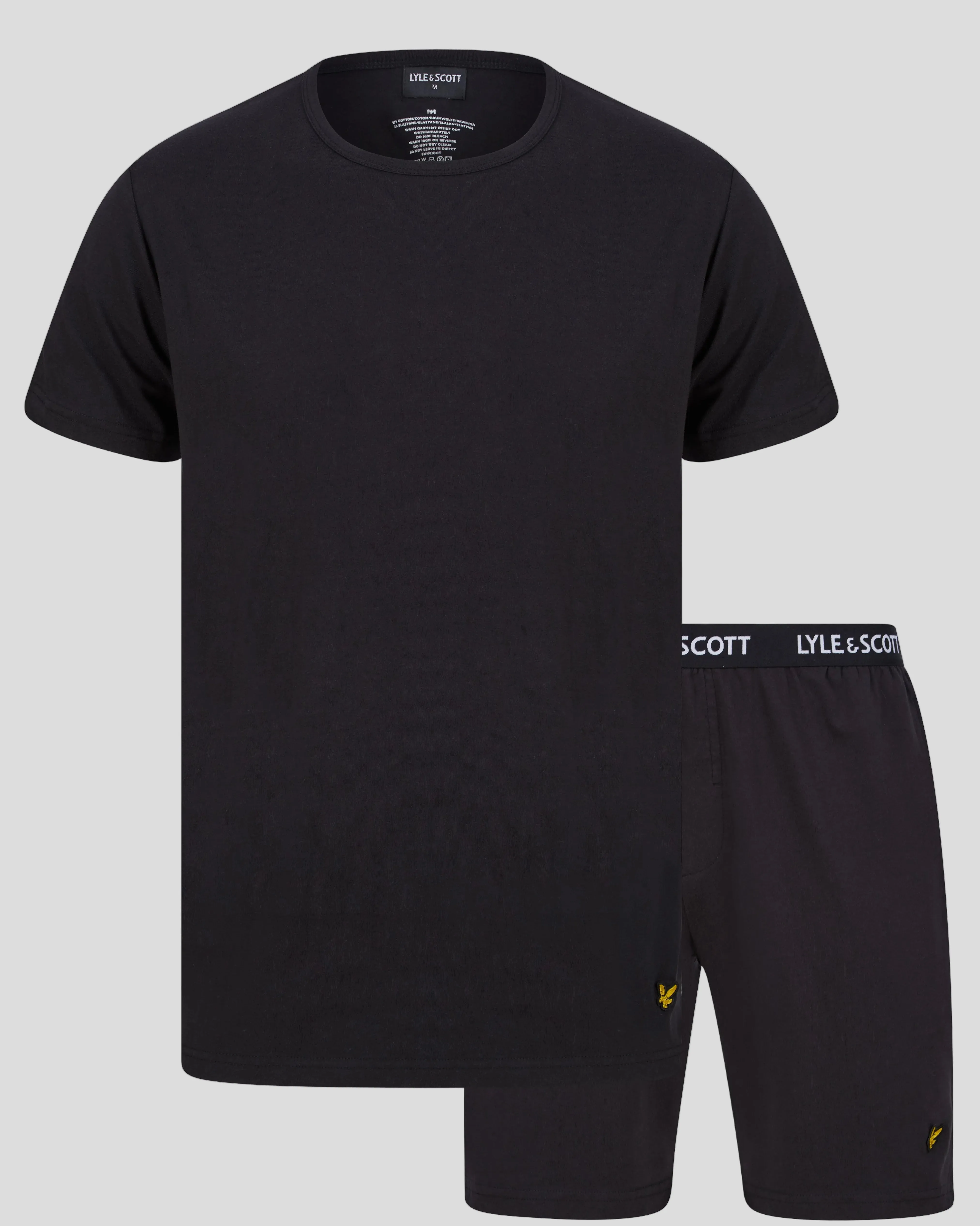 Lyle & Scott Mens Charlie Pyjama Set | Black sold by The Foot Factory
