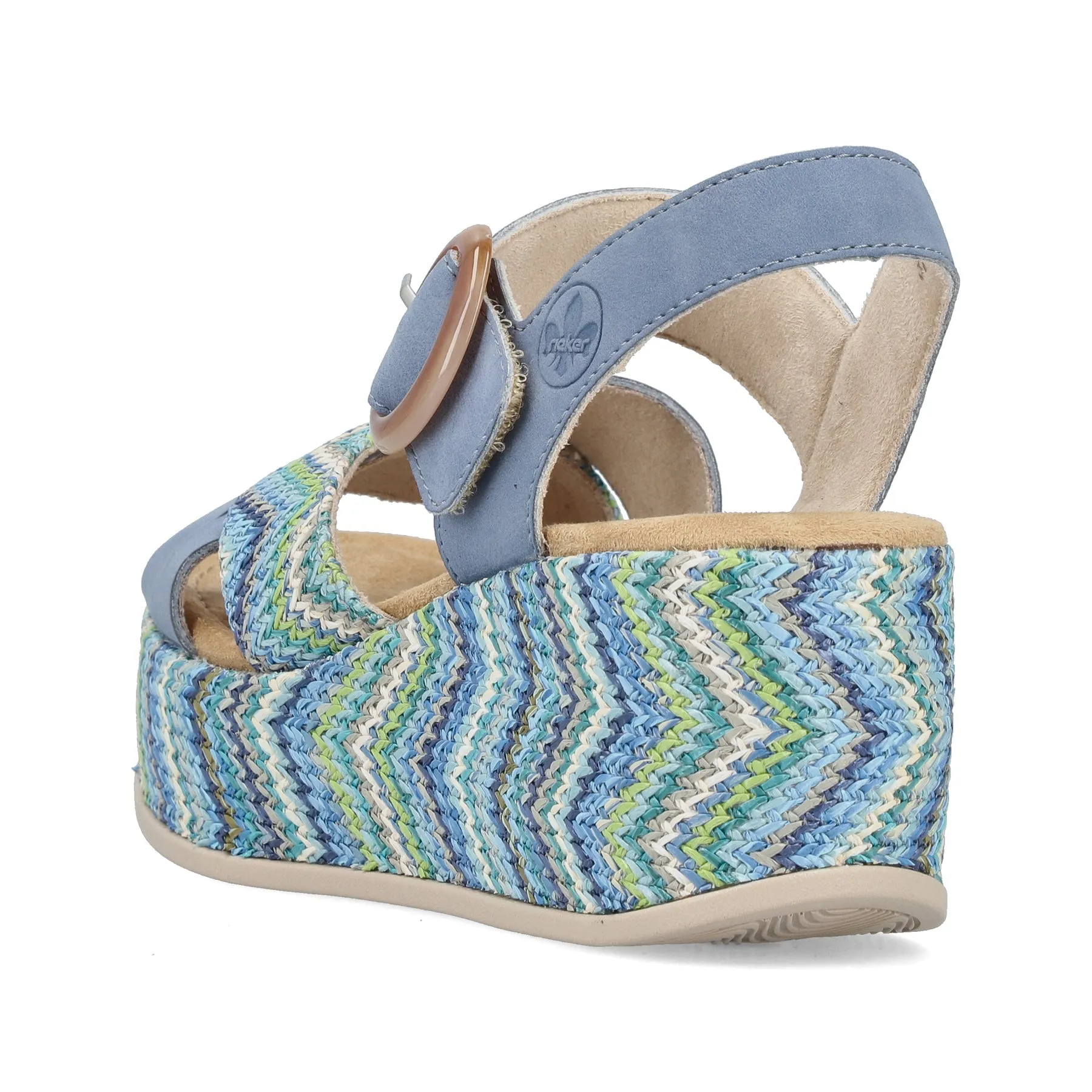 Rieker Womens Fashion Platform Wedge Sandal | Blue sold by The Foot Factory product image thumbnail 4