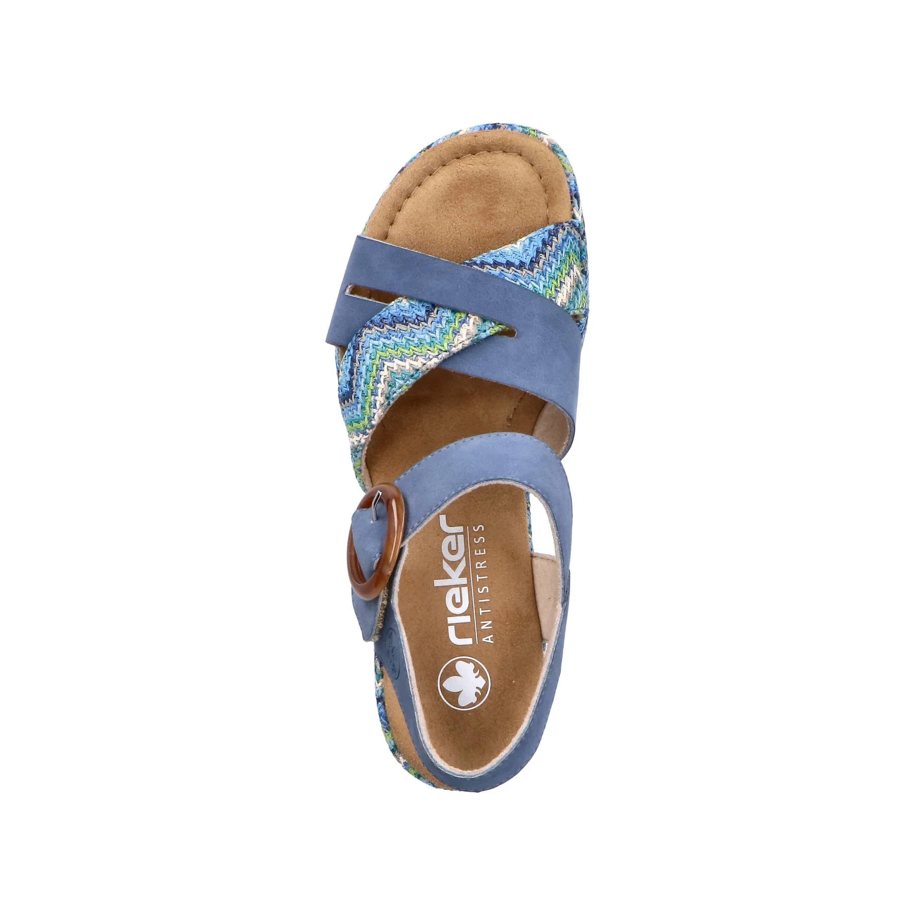 Rieker Womens Fashion Platform Wedge Sandal | Blue sold by The Foot Factory product image thumbnail 5