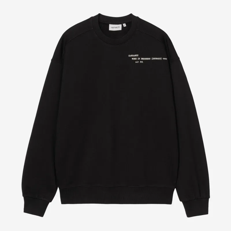 Carhartt WIP Mens Punched Sweatshirt | Black made by Carhartt WIP