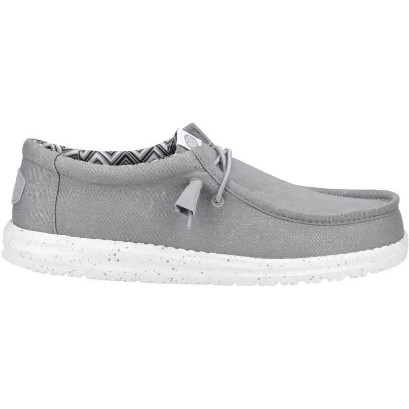 Hey Dude Mens Wally Canvas Shoe - Light Grey made by Hey Dude