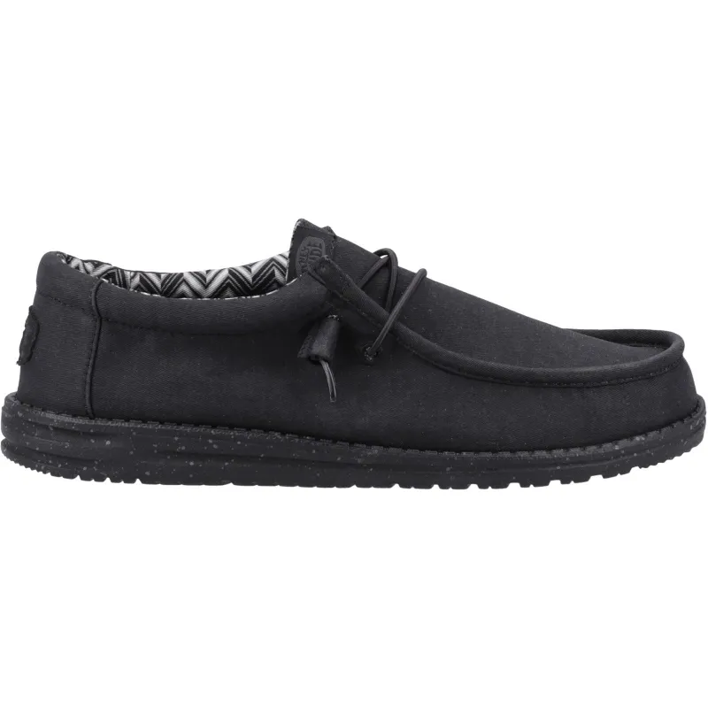 Hey Dude Mens Wally Canvas Shoe - Black made by Hey Dude