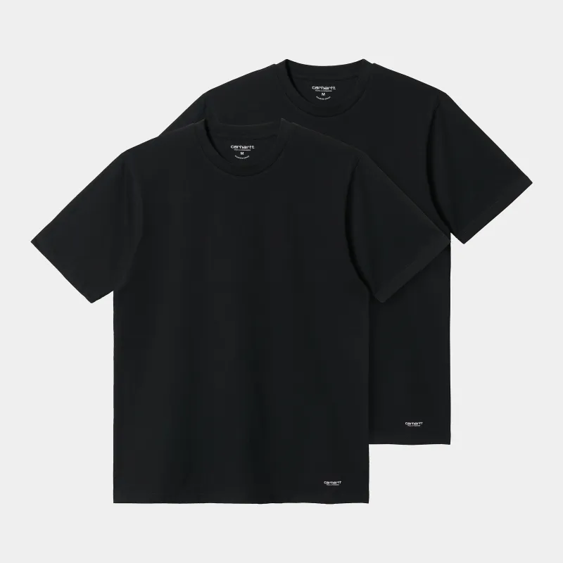 Carhartt WIP Mens Standard Crew Neck Short Sleeve T-Shirt (2 Pack) - Black made by Carhartt WIP