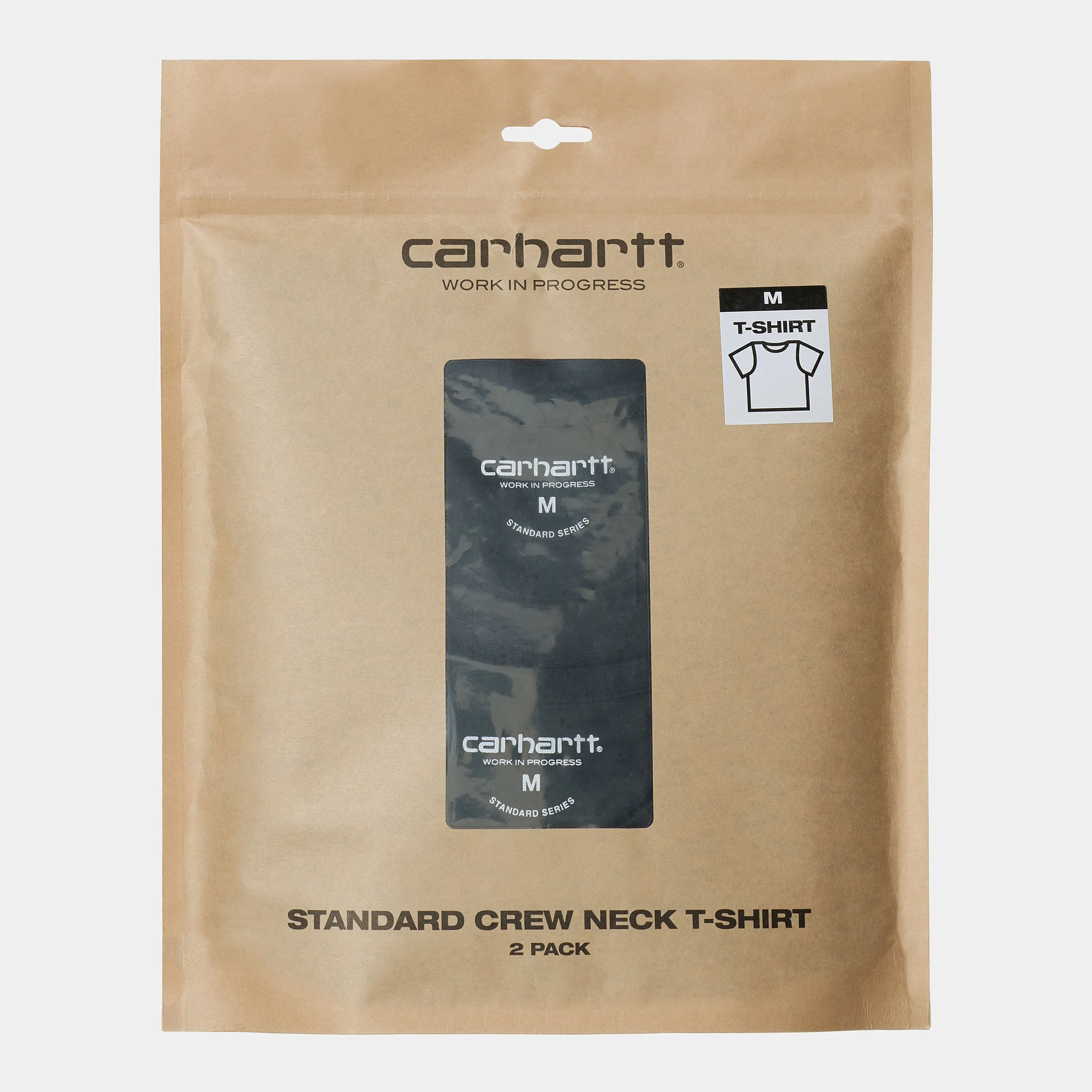 Carhartt WIP Mens Standard Crew Neck Short Sleeve T-Shirt (2 Pack) - Black sold by The Foot Factory product image thumbnail 2