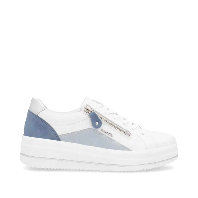 Remonte Womens Fashion Sneakers | White Blue made by Remonte