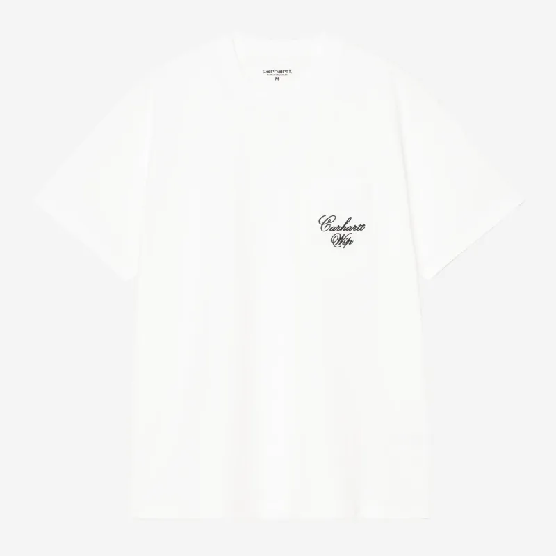 Carhartt WIP Mens Longhand Pocket T-Shirt | White Black made by Carhartt WIP