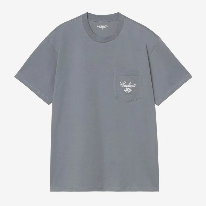Carhartt WIP Mens Longhand Pocket T-Shirt | Cozy Blue White made by Carhartt WIP