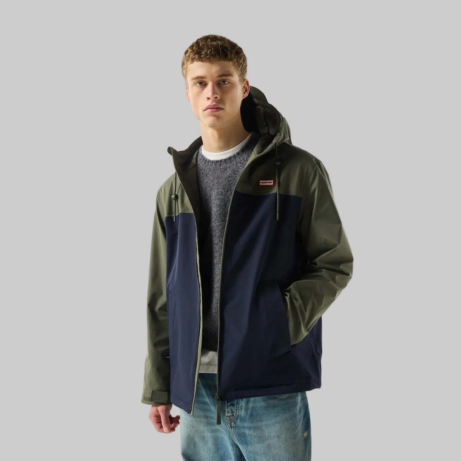 Hunter Mens Original Mens Block Waterproof Jacket | Kambaba Night Sky sold by The Foot Factory