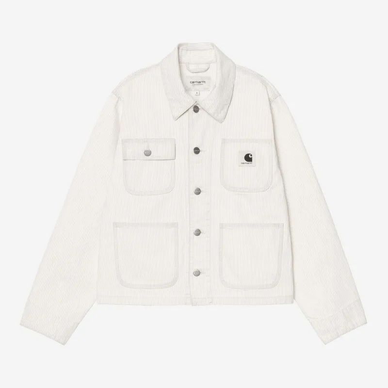 Carhartt WIP Womens Mercer Chore Coat | Graphite / Wax Bleached Mercer Stripe made by Carhartt WIP