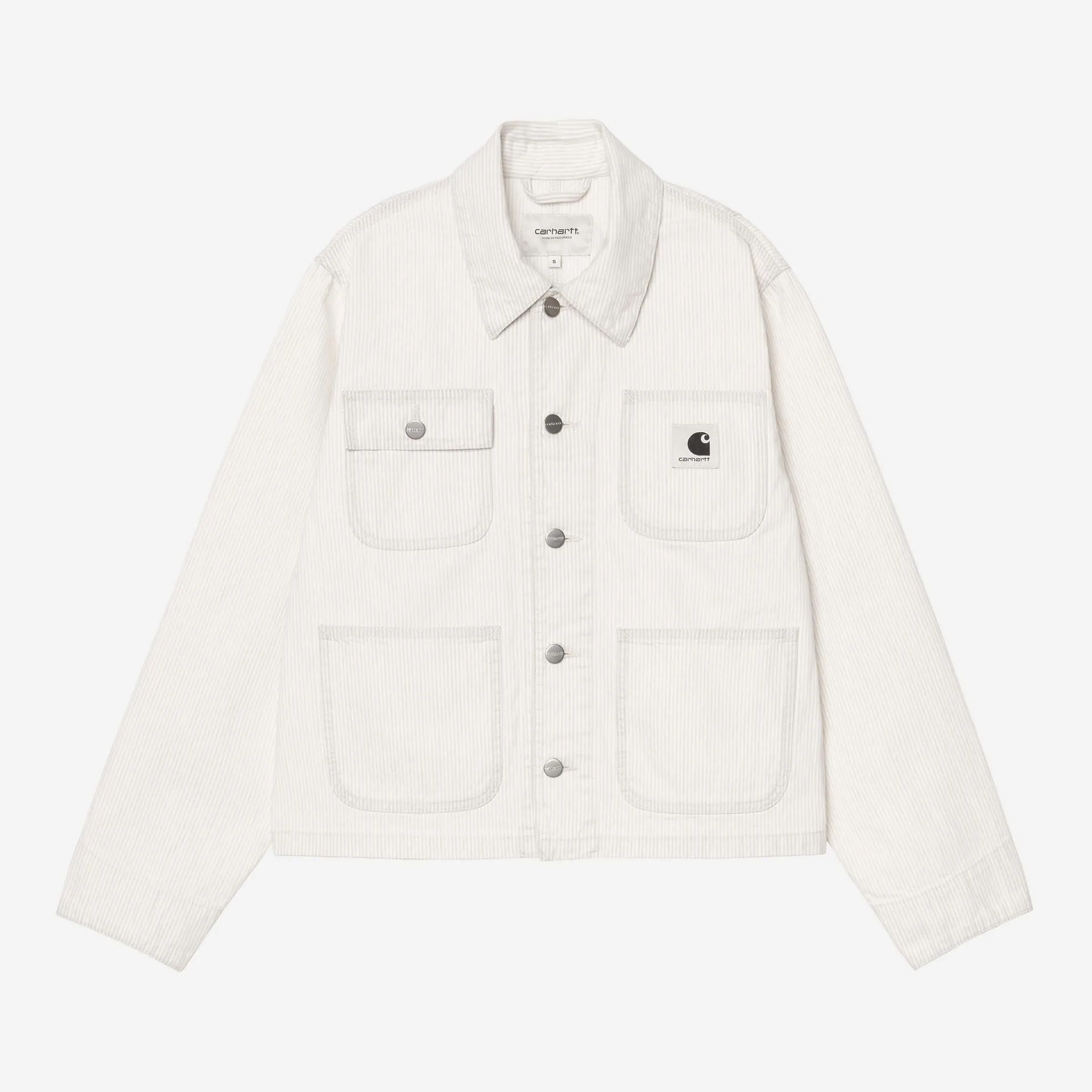 Carhartt WIP Womens Mercer Chore Coat | Graphite / Wax Bleached Mercer Stripe sold by The Foot Factory