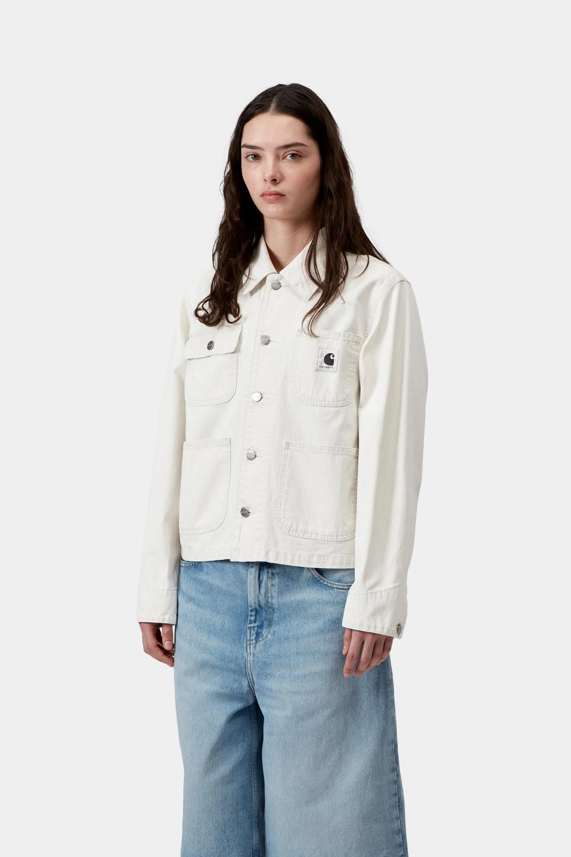 Carhartt WIP Womens Mercer Chore Coat | Graphite / Wax Bleached Mercer Stripe sold by The Foot Factory product image thumbnail 5