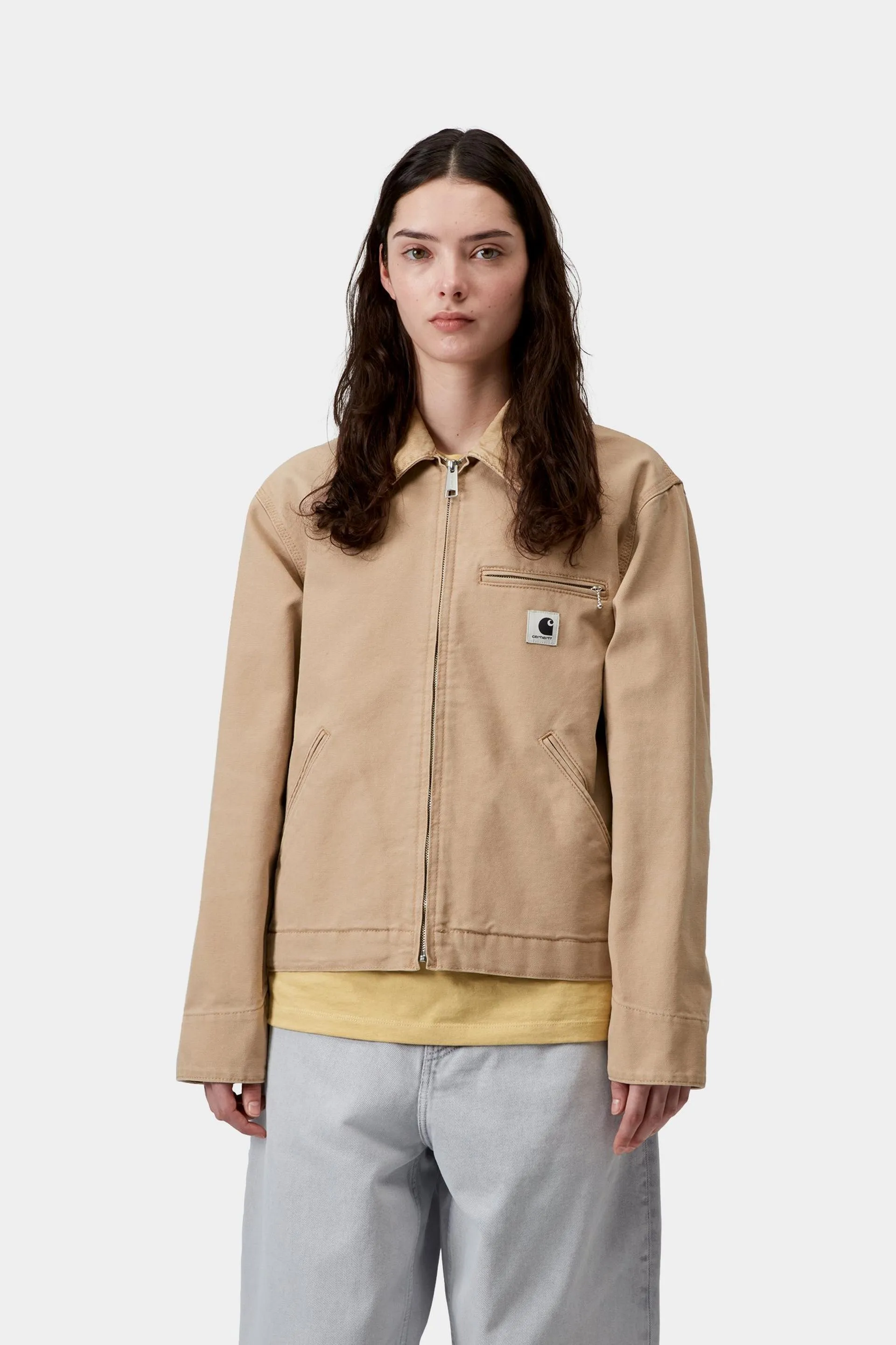 Carhartt WIP Womens OG Detroit Jacket | Dusty Hamilton Brown Stone Canvas sold by The Foot Factory product image thumbnail 5