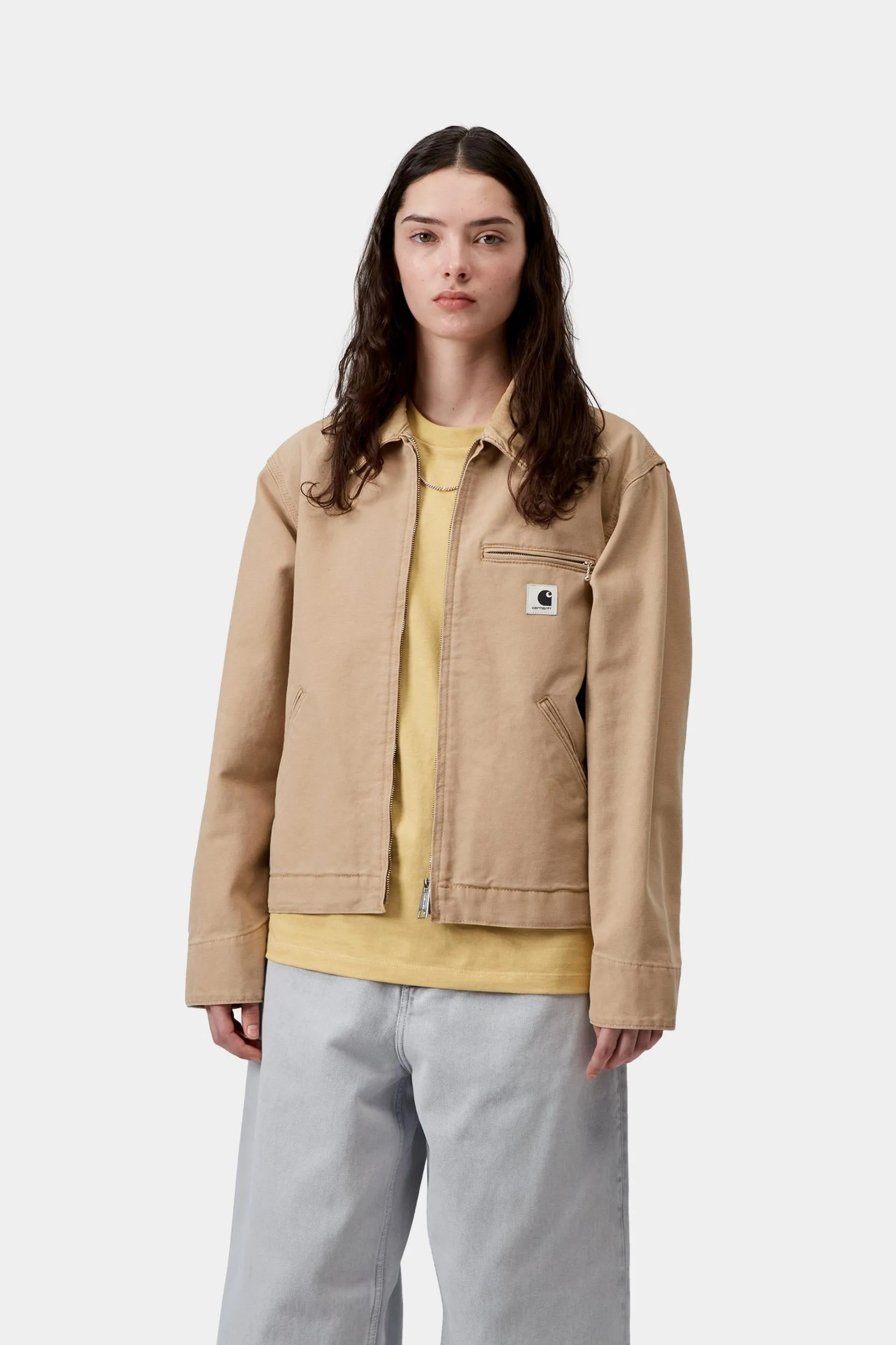 Carhartt WIP Womens OG Detroit Jacket | Dusty Hamilton Brown Stone Canvas sold by The Foot Factory product image thumbnail 3
