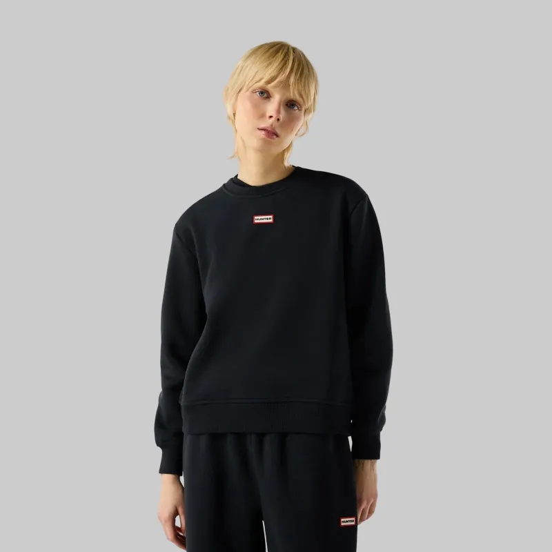 Hunter Womens Red Label Essentials Crew Sweatshirt | Black made by Hunter