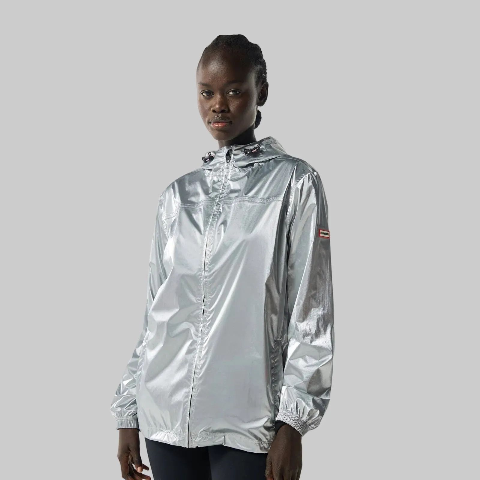 Hunter Unisex Packable Jacket | Silver sold by The Foot Factory
