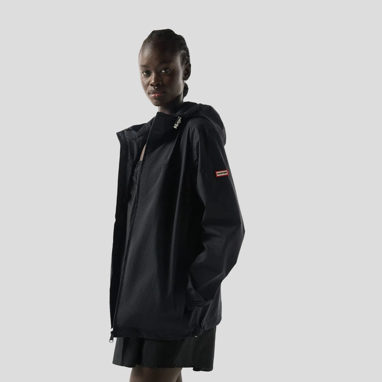 Hunter Unisex Packable Rain Jacket | Black sold by The Foot Factory