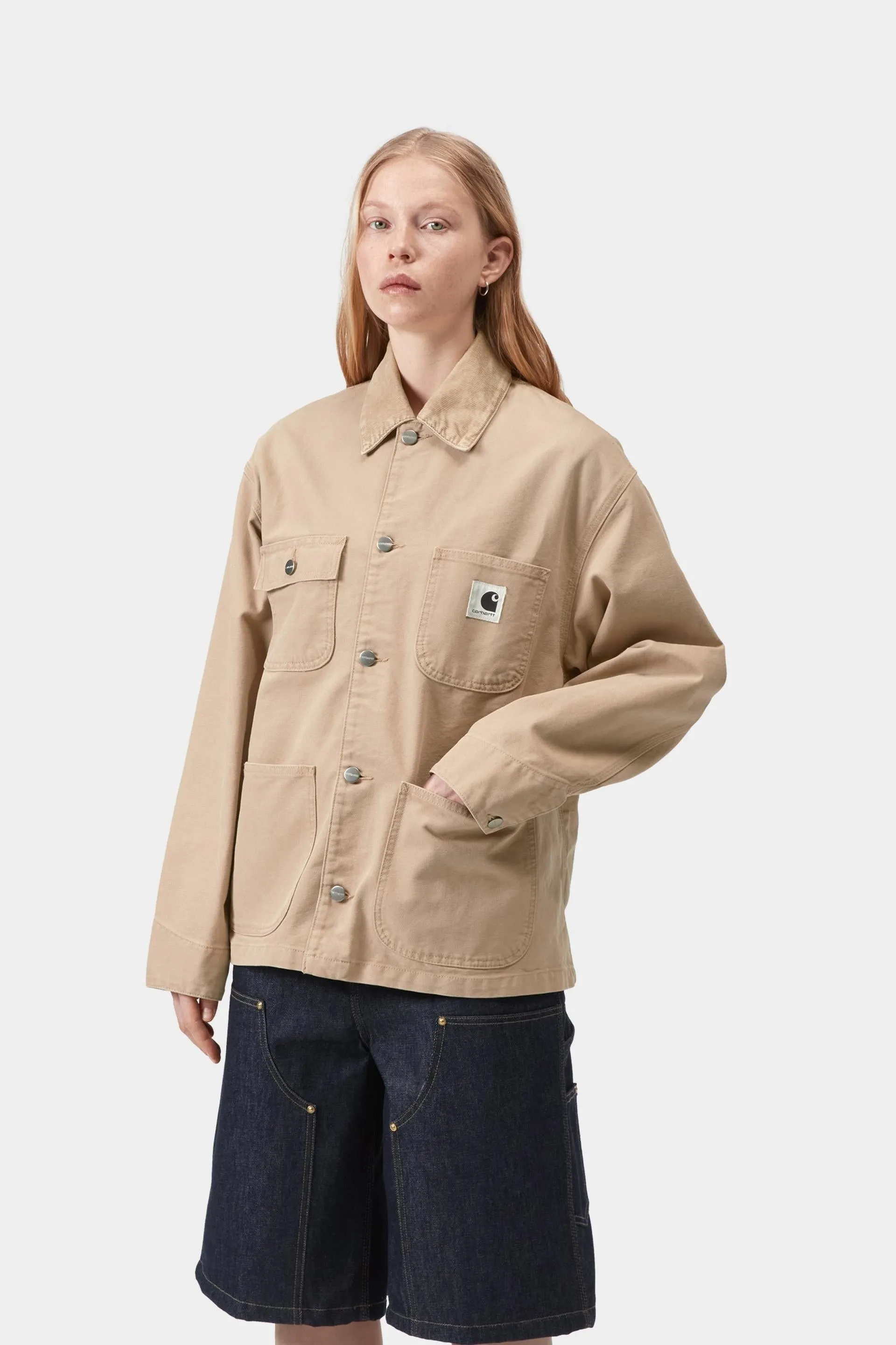 Carhartt WIP Womens OG Michigan Coat Jacket | Dusty Hamilton Brown Stone Canvas sold by The Foot Factory product image thumbnail 5