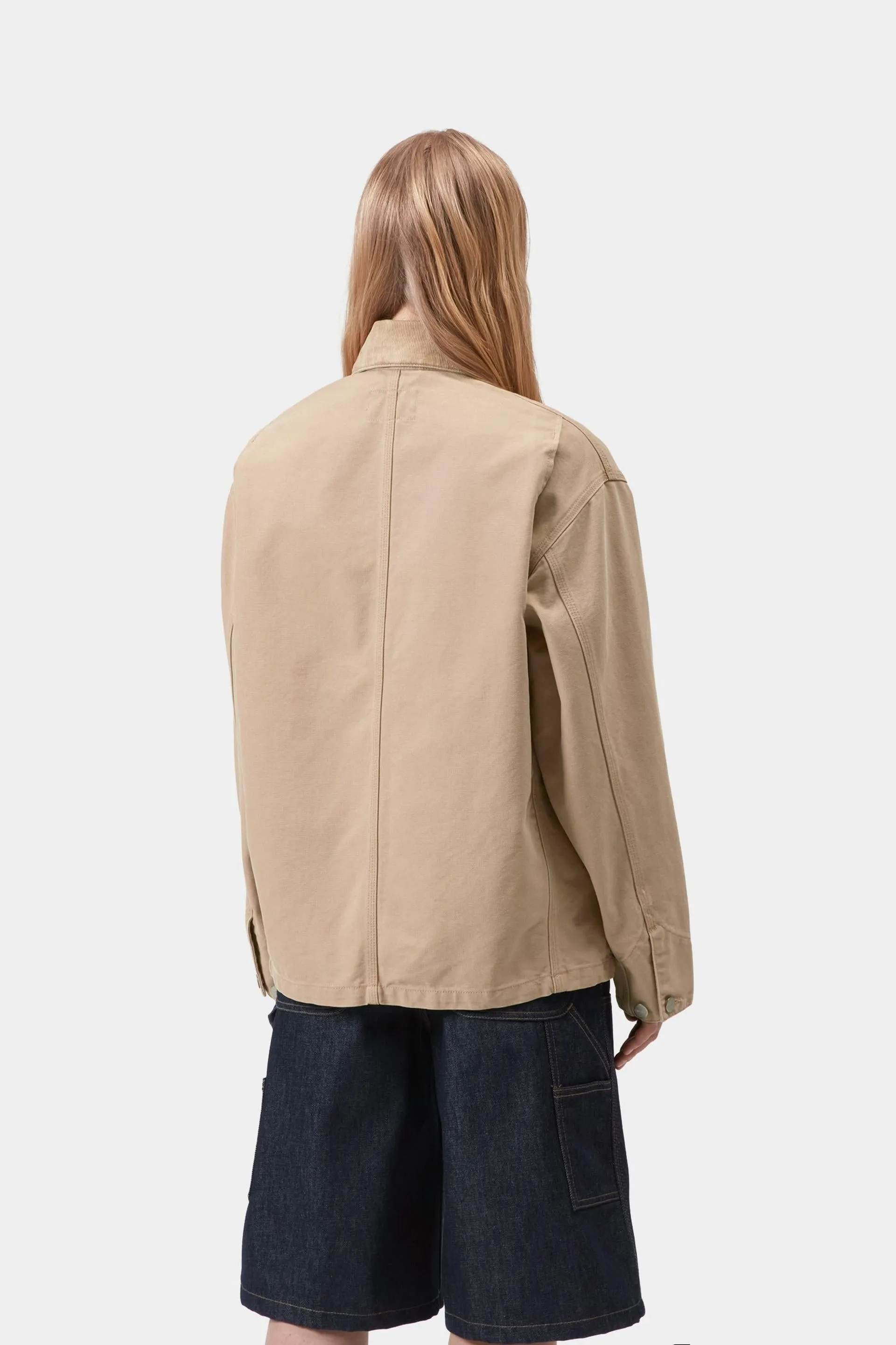 Carhartt WIP Womens OG Michigan Coat Jacket | Dusty Hamilton Brown Stone Canvas sold by The Foot Factory product image thumbnail 4