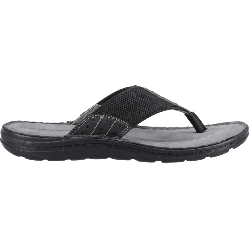 Hush Puppies Mens Alan Toepost Sandal | Black made by Hush Puppies