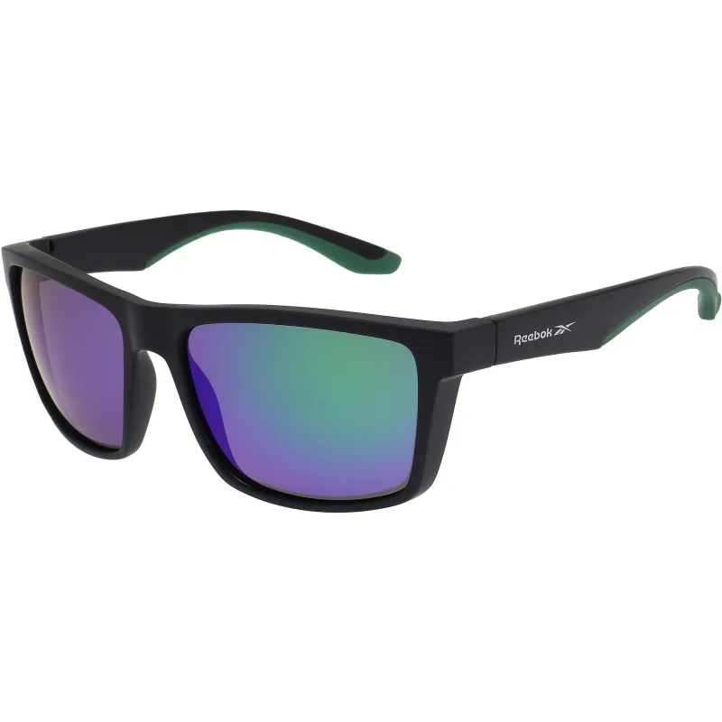 Reebok Mens Rbk5032033 Mirror Sunglasses | Black Green made by Reebok