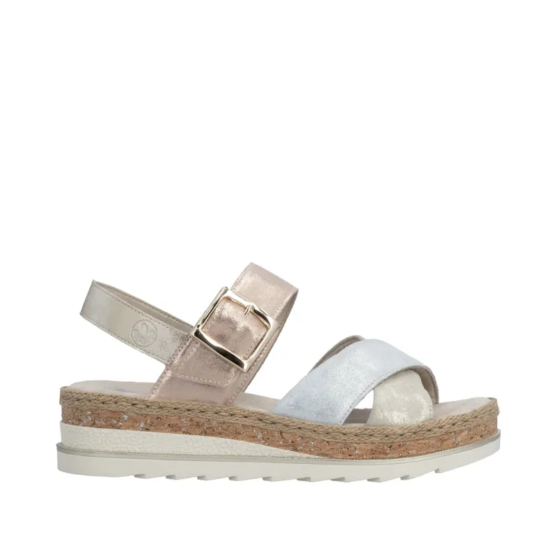 Rieker Women Wedge Sandal | Metallic made by Rieker
