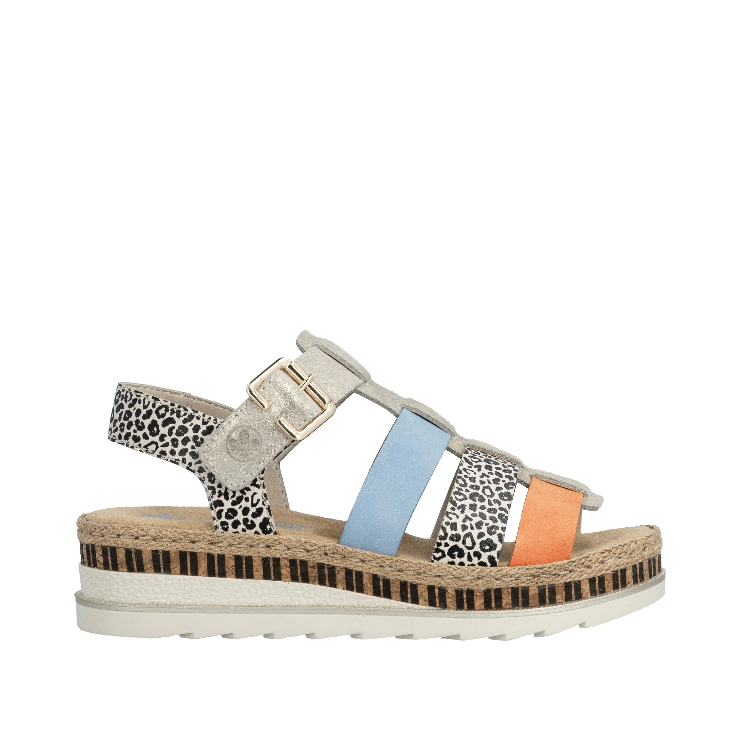 Rieker Womens Wedge Sandal | Multi sold by The Foot Factory