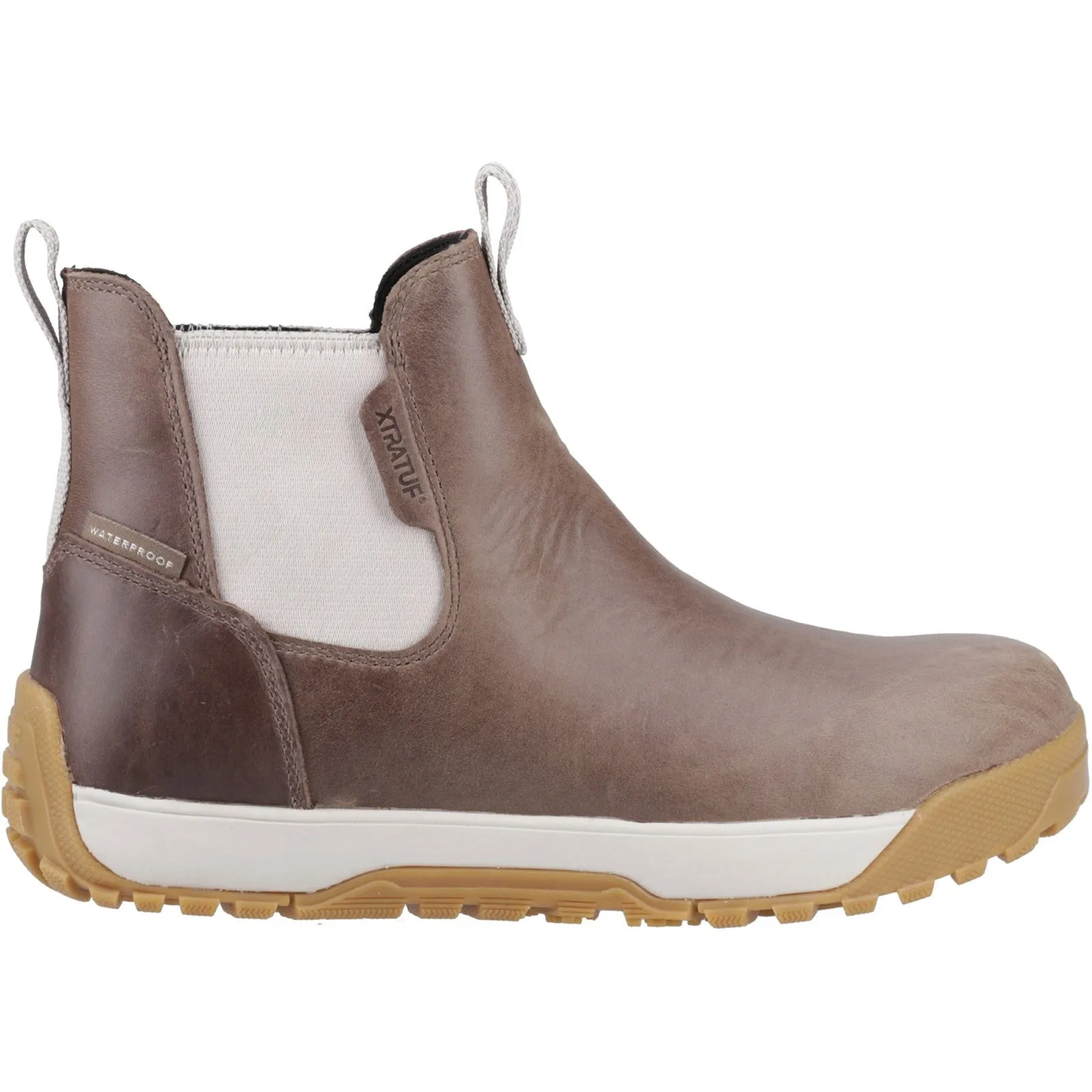 Xtratuf Womens Ankle Deck Boot Leather | Stone sold by The Foot Factory