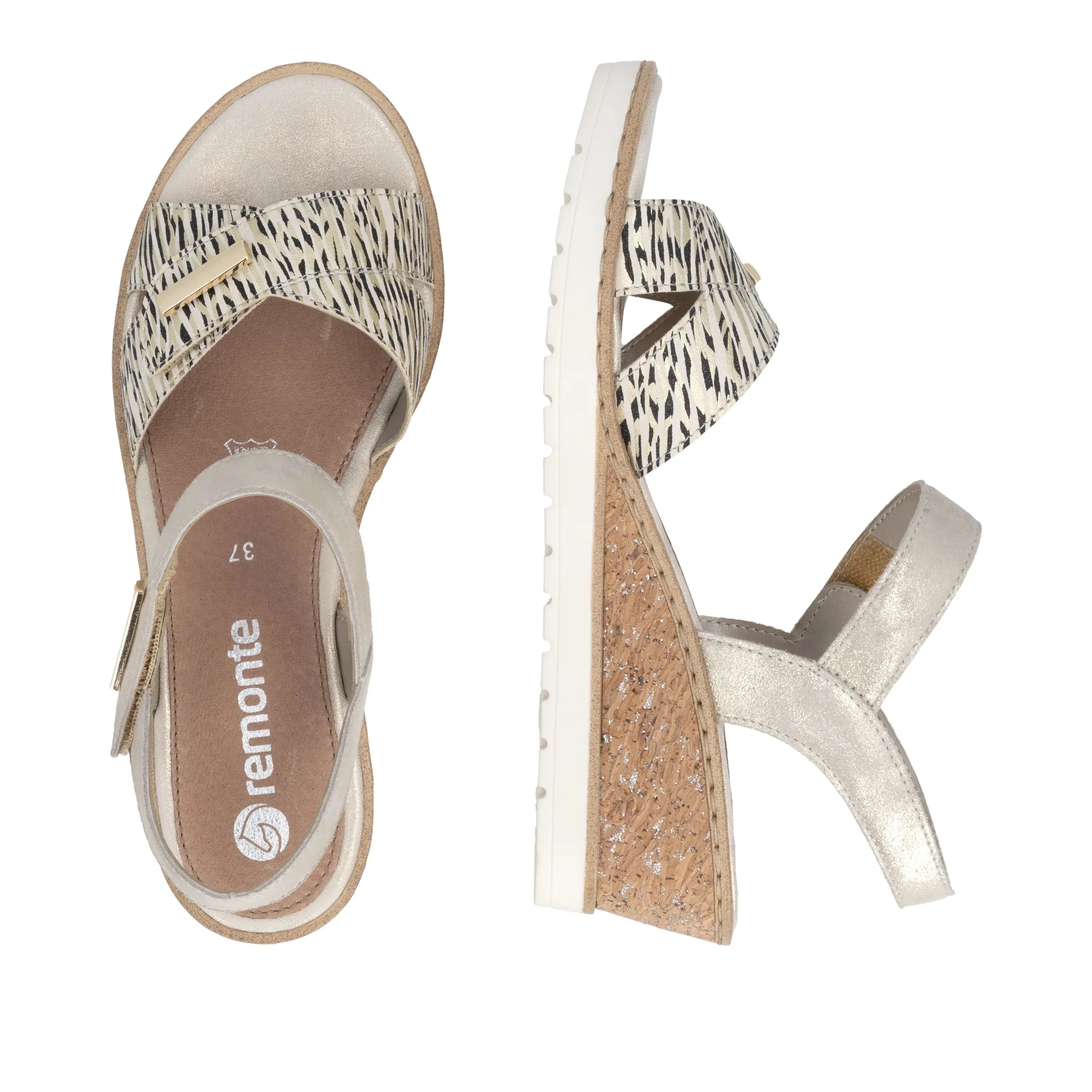 Remonte Womens Fashion Wedge Sandal | Gold sold by The Foot Factory product image thumbnail 2