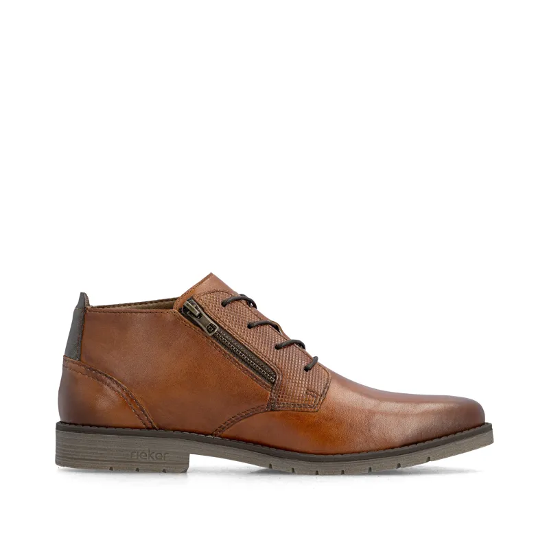 Rieker Mens Leather Lace Up Ankle Boots | Brown made by Rieker