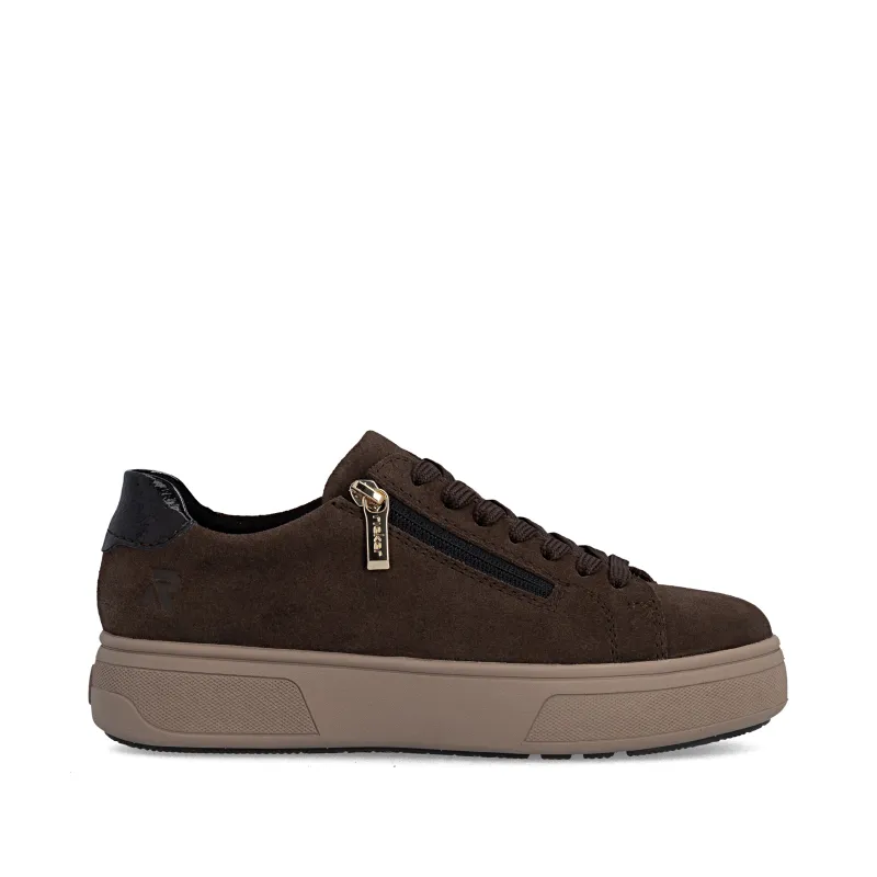 Rieker Womens Fashion Platform Sneaker | Brown made by Rieker